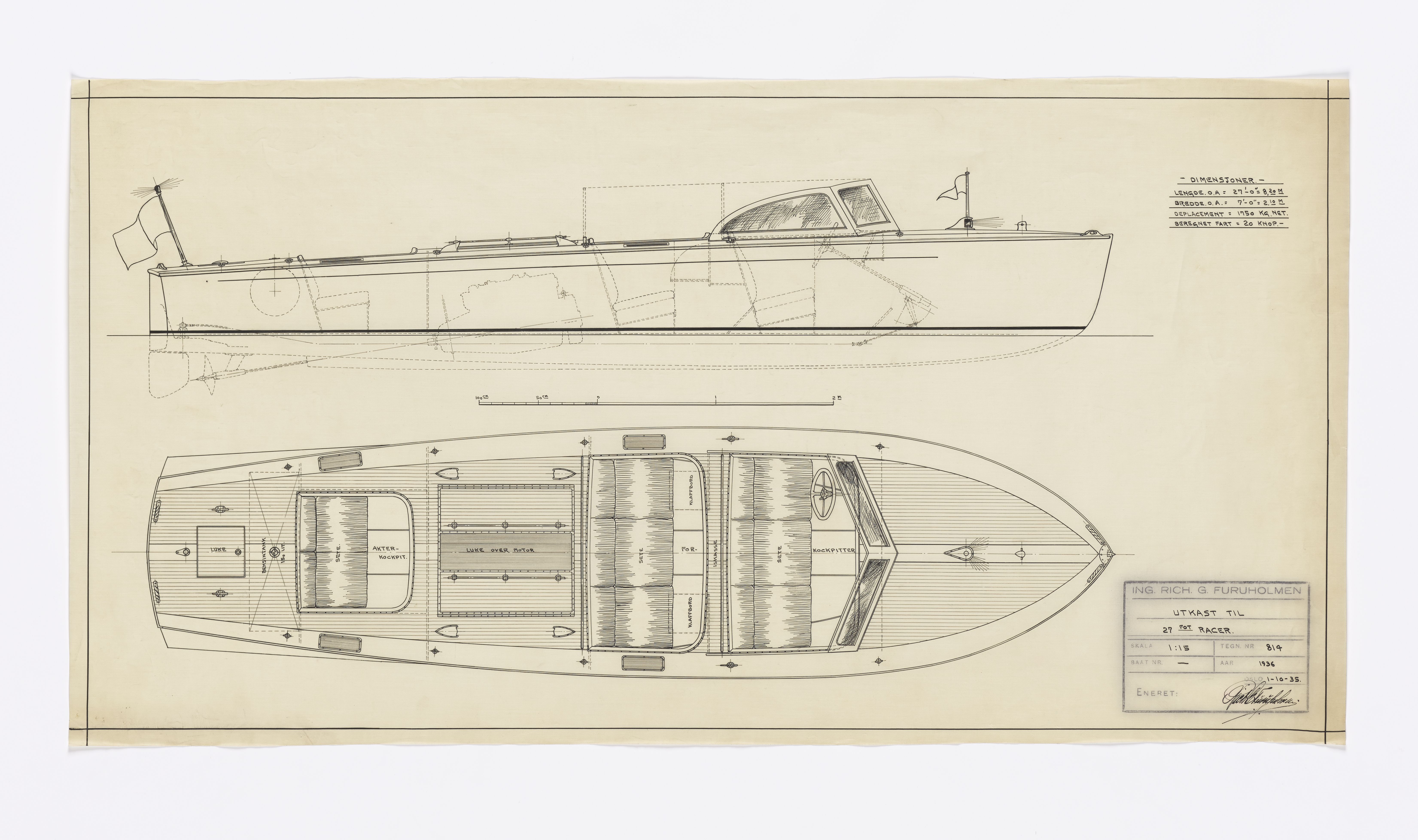 Furuholmen & Scheen, AFM/OM-1003/T/Ta/L0017/0001: Racer / Furuholmen, 1934-1954