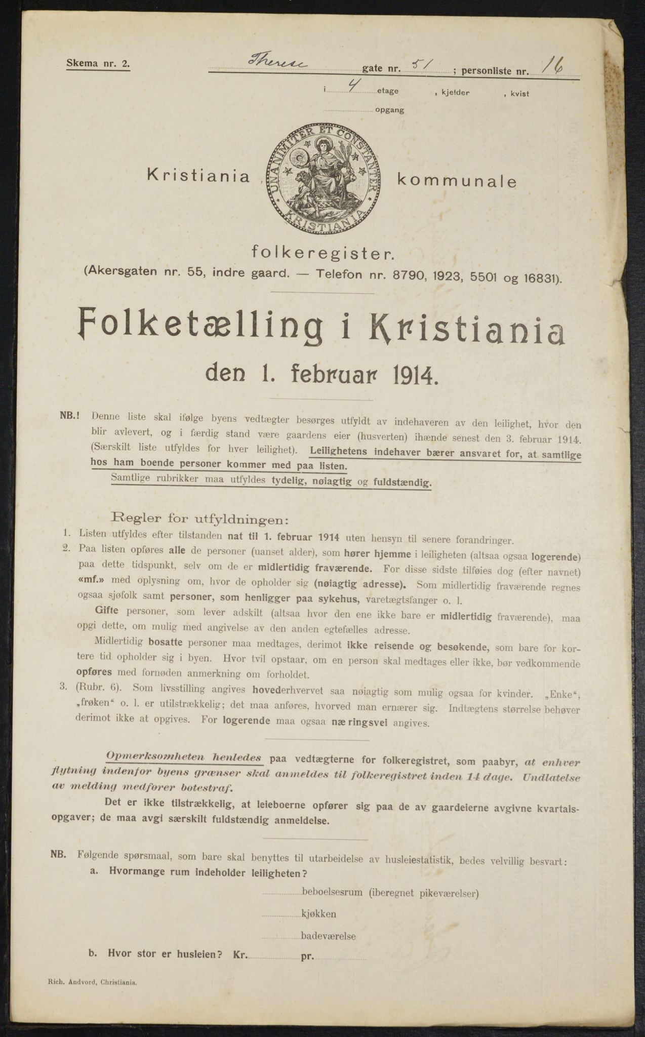 OBA, Kommunal folketelling 1.2.1914 for Kristiania, 1914, s. 109678