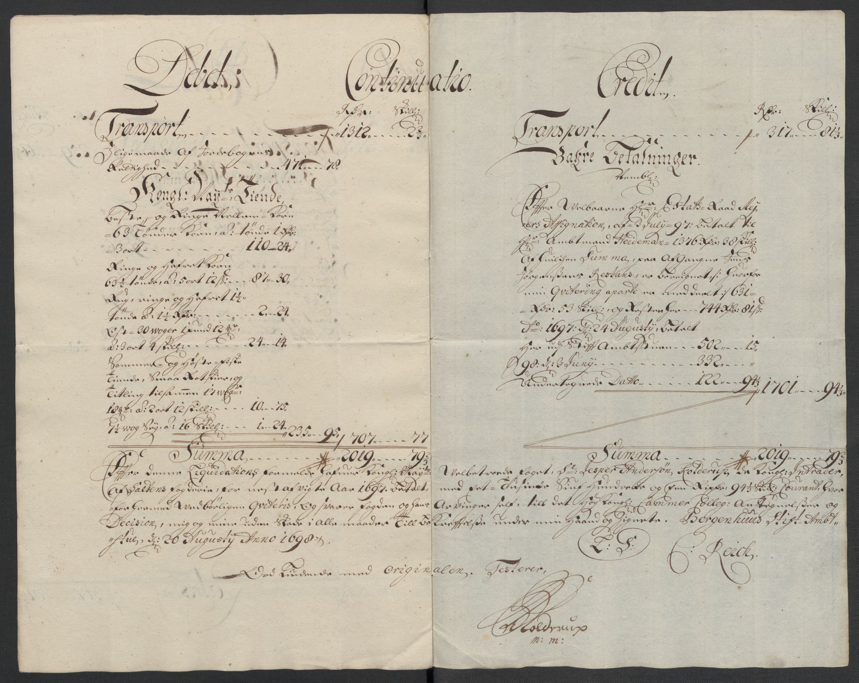 Rentekammeret inntil 1814, Reviderte regnskaper, Fogderegnskap, AV/RA-EA-4092/R66/L4579: Fogderegnskap Salten, 1697-1700, s. 454