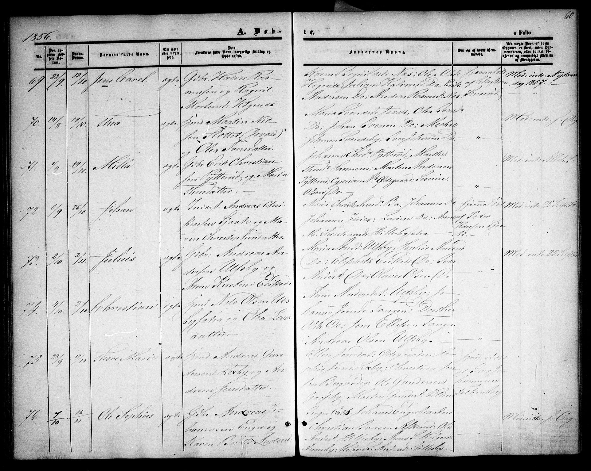 Rødenes prestekontor Kirkebøker, AV/SAO-A-2005/F/Fa/L0006: Ministerialbok nr. I 6, 1850-1859, s. 60