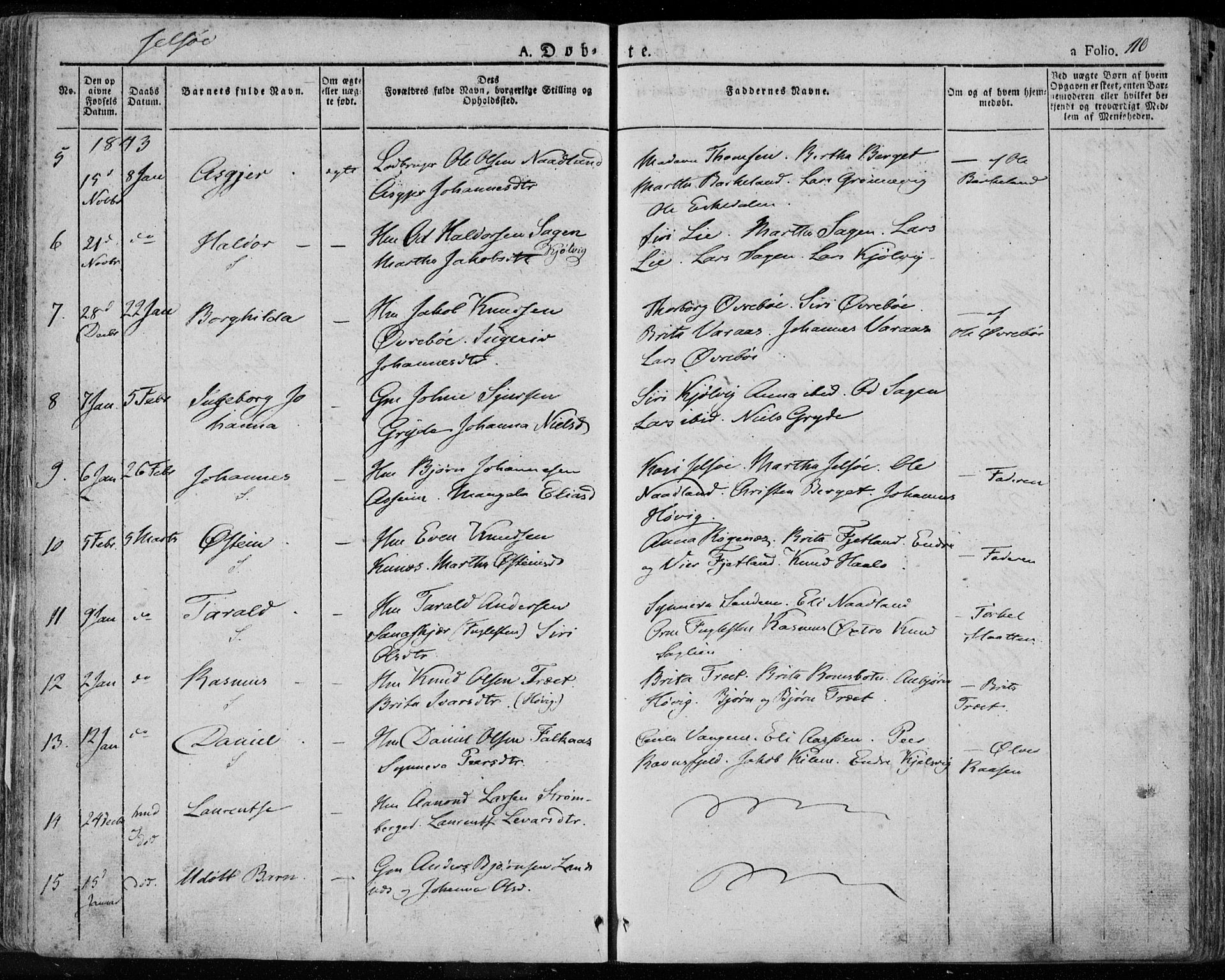 Jelsa sokneprestkontor, AV/SAST-A-101842/01/IV: Ministerialbok nr. A 6.1, 1828-1853, s. 110