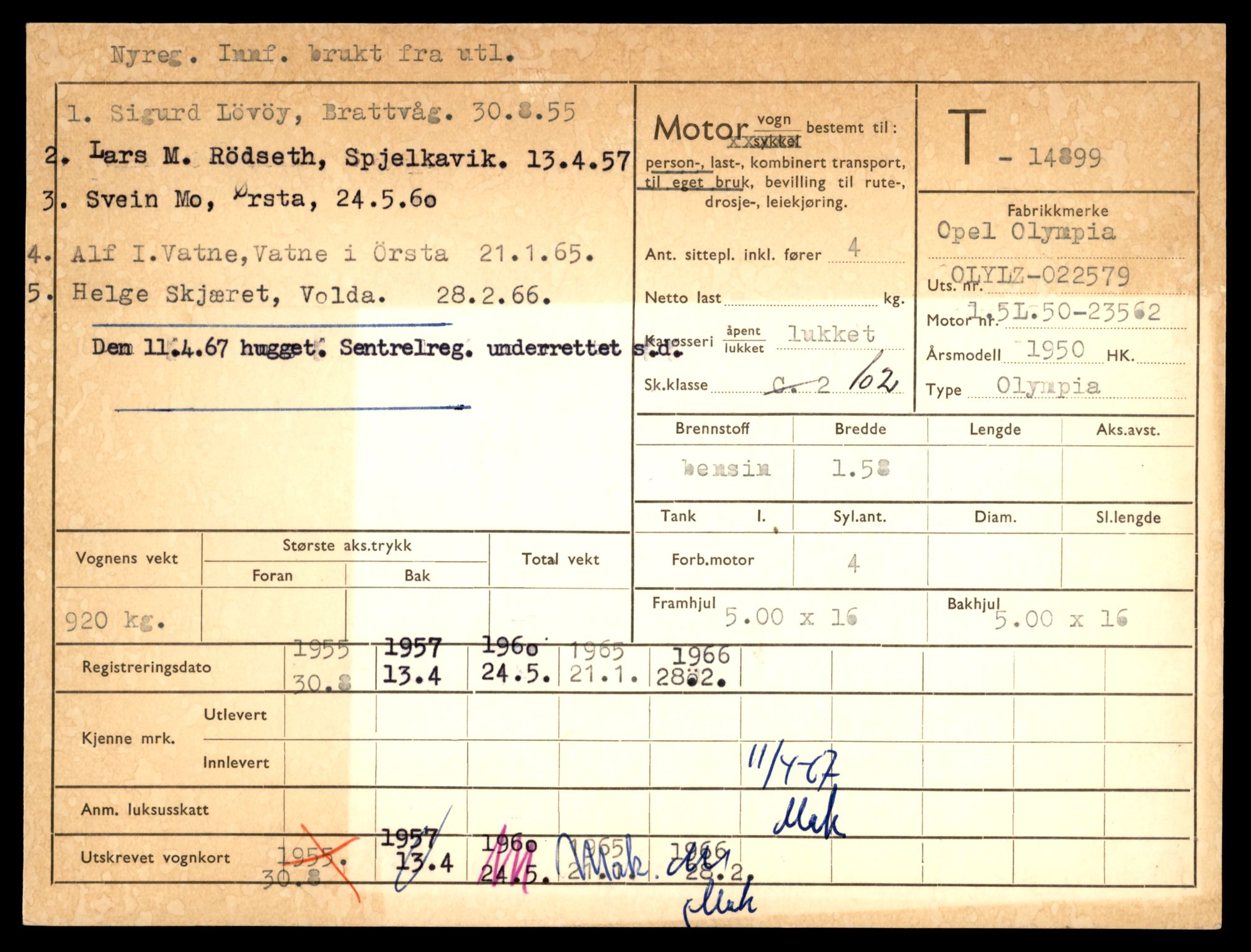 Møre og Romsdal vegkontor - Ålesund trafikkstasjon, AV/SAT-A-4099/F/Fe/L0049: Registreringskort for kjøretøy T 14864 - T 18613, 1927-1998, s. 817