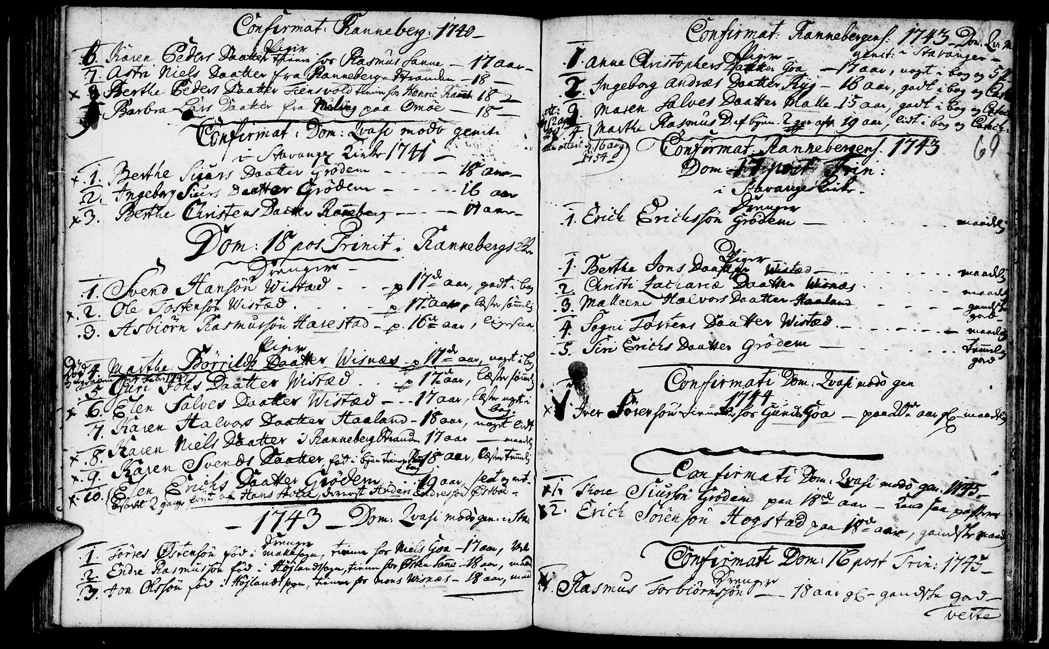 Domkirken sokneprestkontor, AV/SAST-A-101812/001/30/30BA/L0003: Ministerialbok nr. A 3 /2, 1738-1760, s. 69