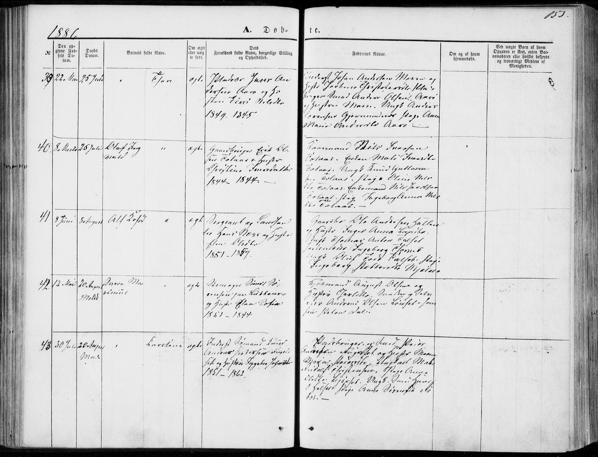 Ministerialprotokoller, klokkerbøker og fødselsregistre - Møre og Romsdal, AV/SAT-A-1454/555/L0655: Ministerialbok nr. 555A05, 1869-1886, s. 153