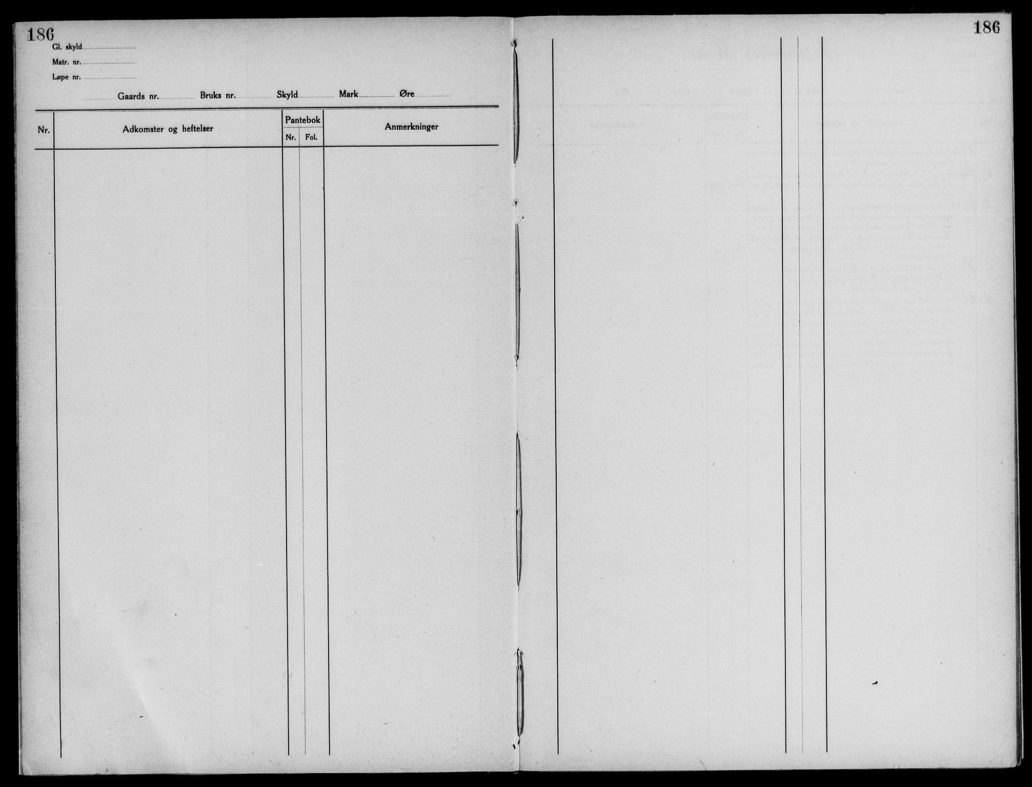 Midhordland sorenskriveri, SAB/A-3001/1/G/Ga/Gab/L0071b: Panteregister nr. II.A.b.71b, s. 186