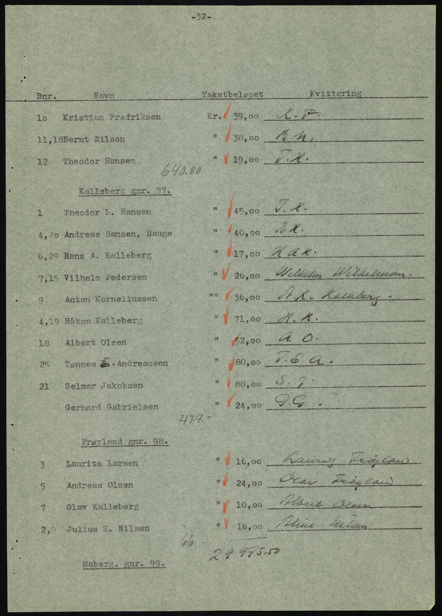 Forsvarsdepartementet, 10. kontor / Oppgjørskontoret, AV/RA-RAFA-1225/D/Db/L0180: Lista oppgjørskontor, 1942-1952, s. 1011