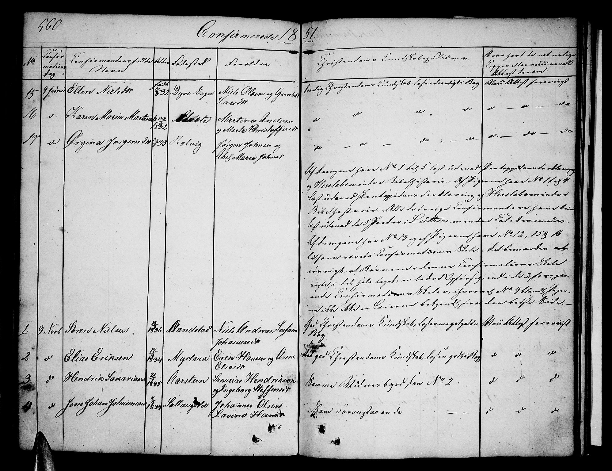 Ibestad sokneprestembete, AV/SATØ-S-0077/H/Ha/Hab/L0003klokker: Klokkerbok nr. 3, 1833-1852, s. 560