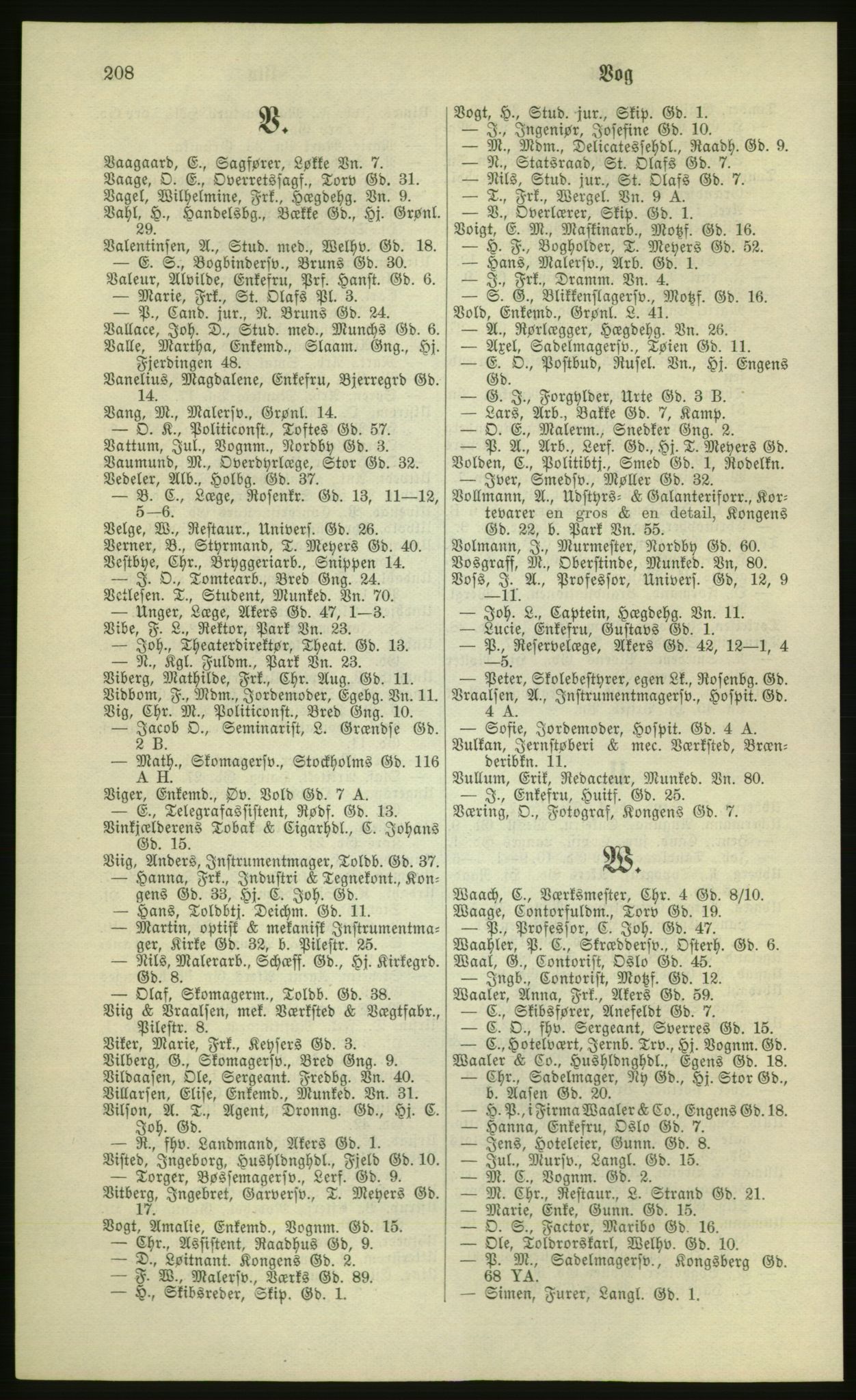 Kristiania/Oslo adressebok, PUBL/-, 1881, s. 208