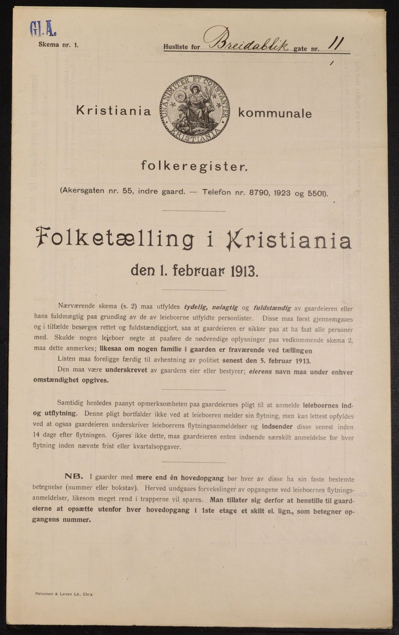 OBA, Kommunal folketelling 1.2.1913 for Kristiania, 1913, s. 8025