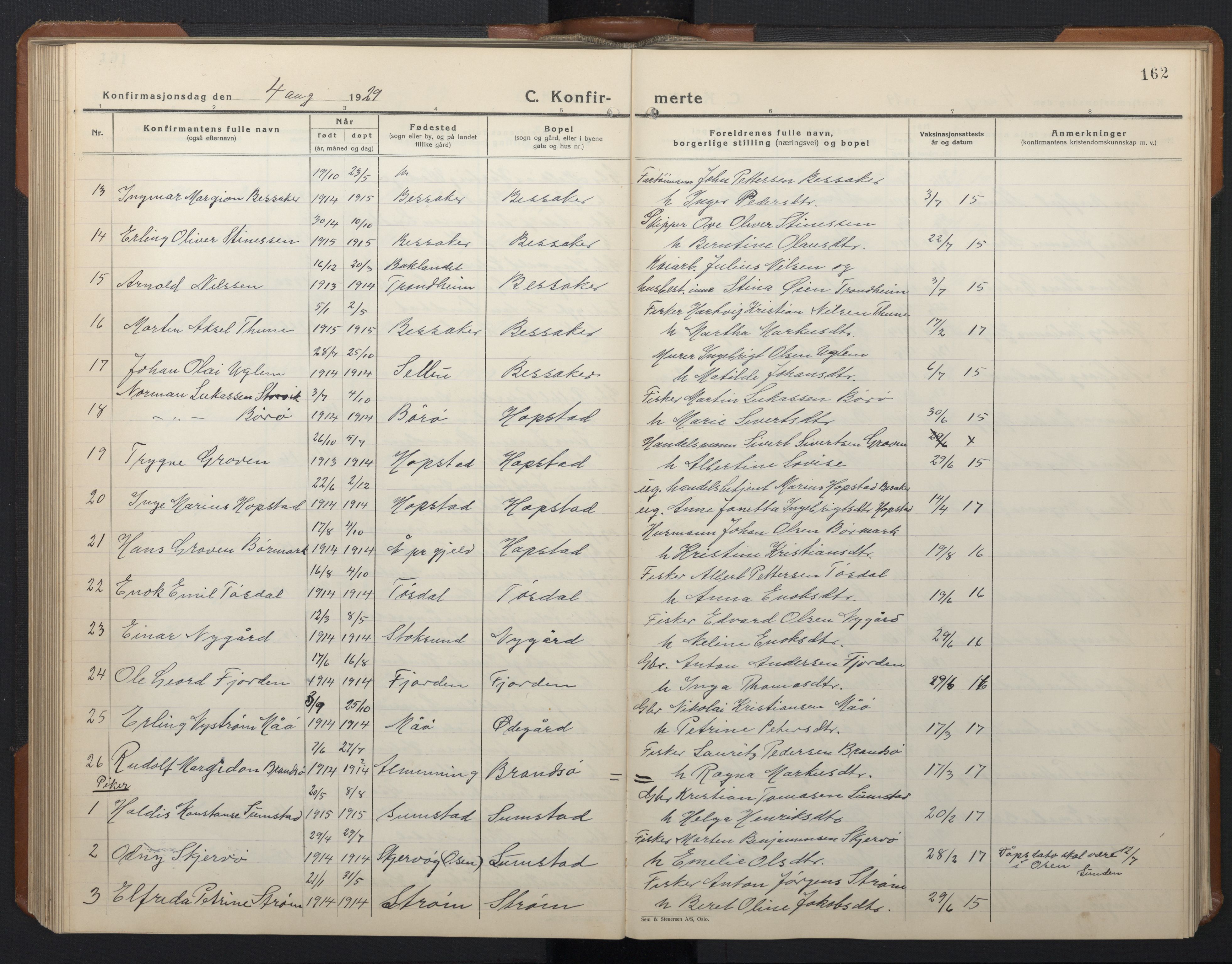 Ministerialprotokoller, klokkerbøker og fødselsregistre - Sør-Trøndelag, AV/SAT-A-1456/657/L0718: Klokkerbok nr. 657C05, 1923-1948, s. 162