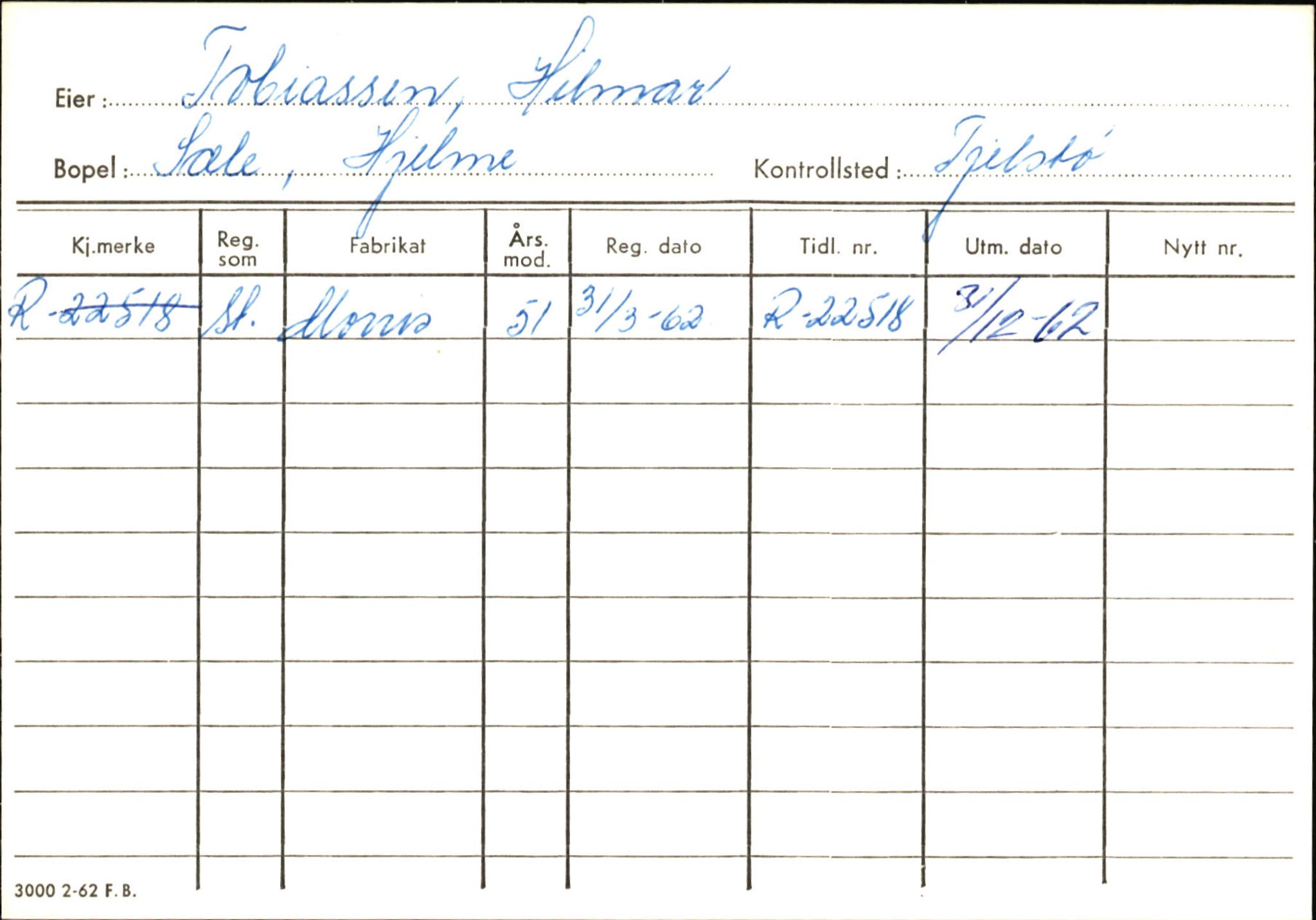 Statens vegvesen, Hordaland vegkontor, AV/SAB-A-5201/2/Ha/L0056: R-eierkort T, 1920-1971, s. 3