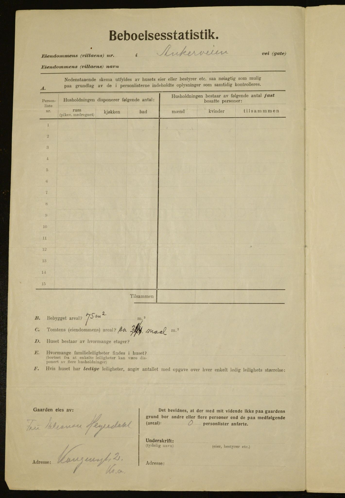 , Kommunal folketelling 1.12.1923 for Aker, 1923, s. 7421