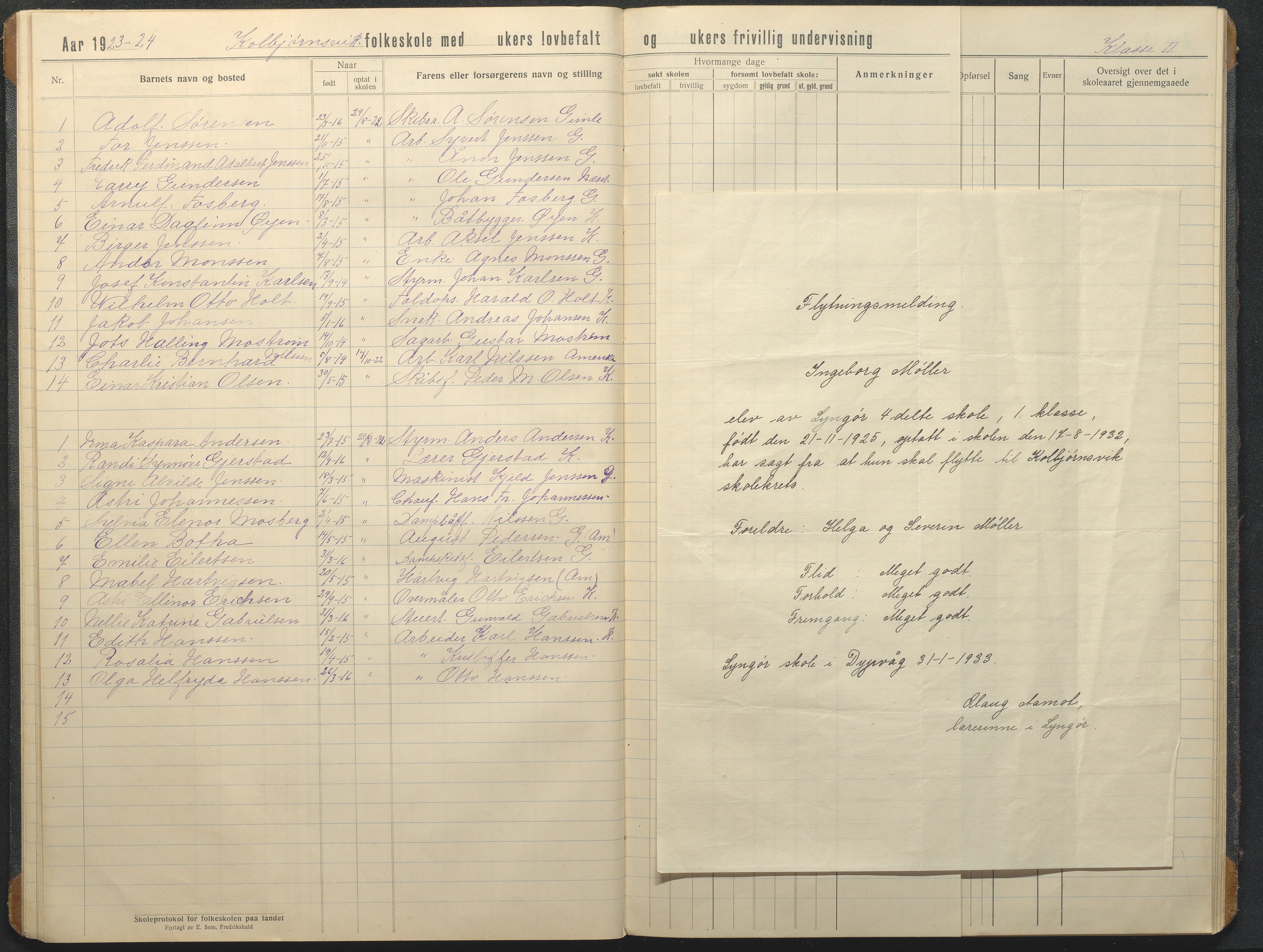 Hisøy kommune frem til 1991, AAKS/KA0922-PK/32/L0020: Skoleprotokoll, 1920-1931