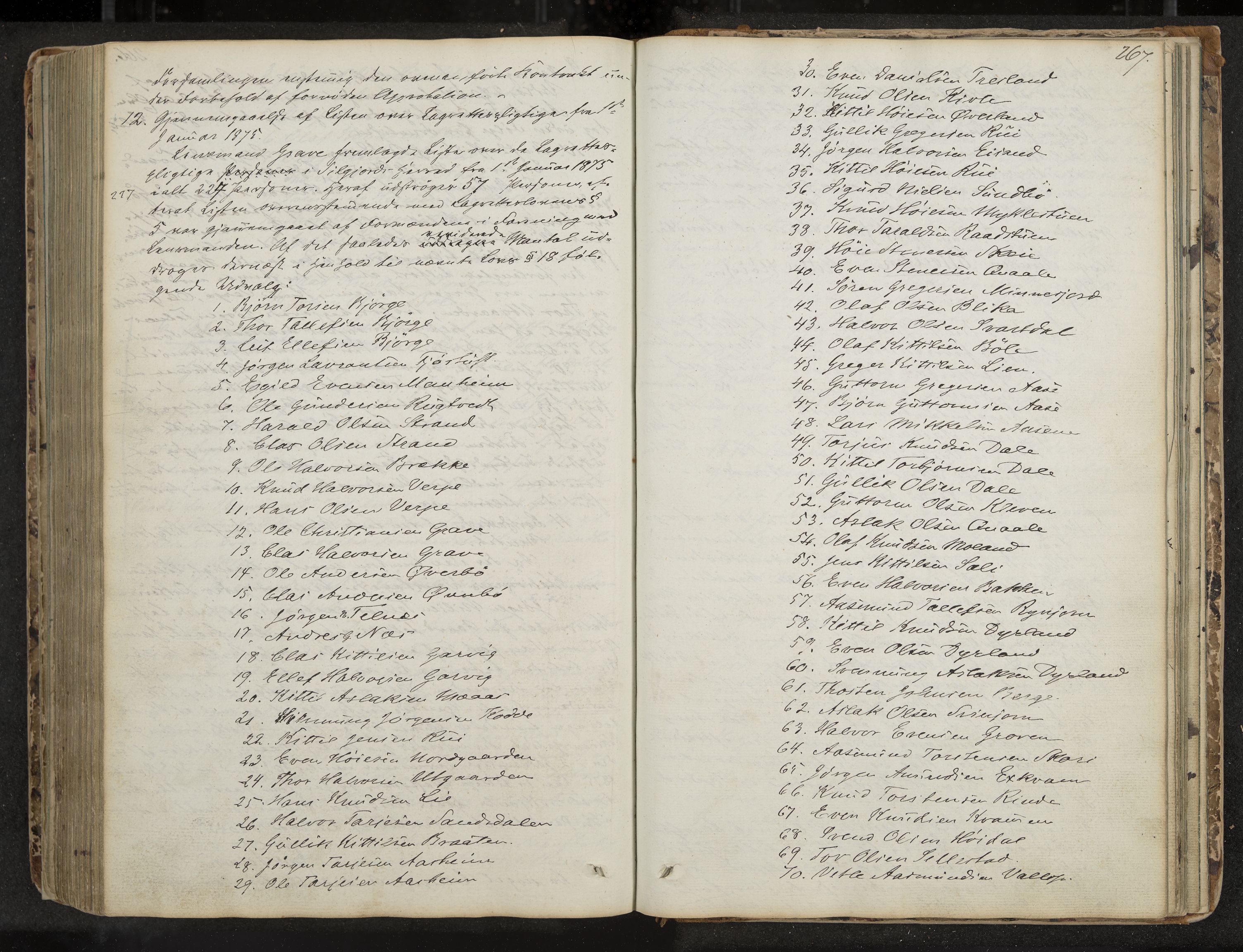 Seljord formannskap og sentraladministrasjon, IKAK/0828021/A/Aa/L0001: Møtebok med register, 1838-1879, s. 267