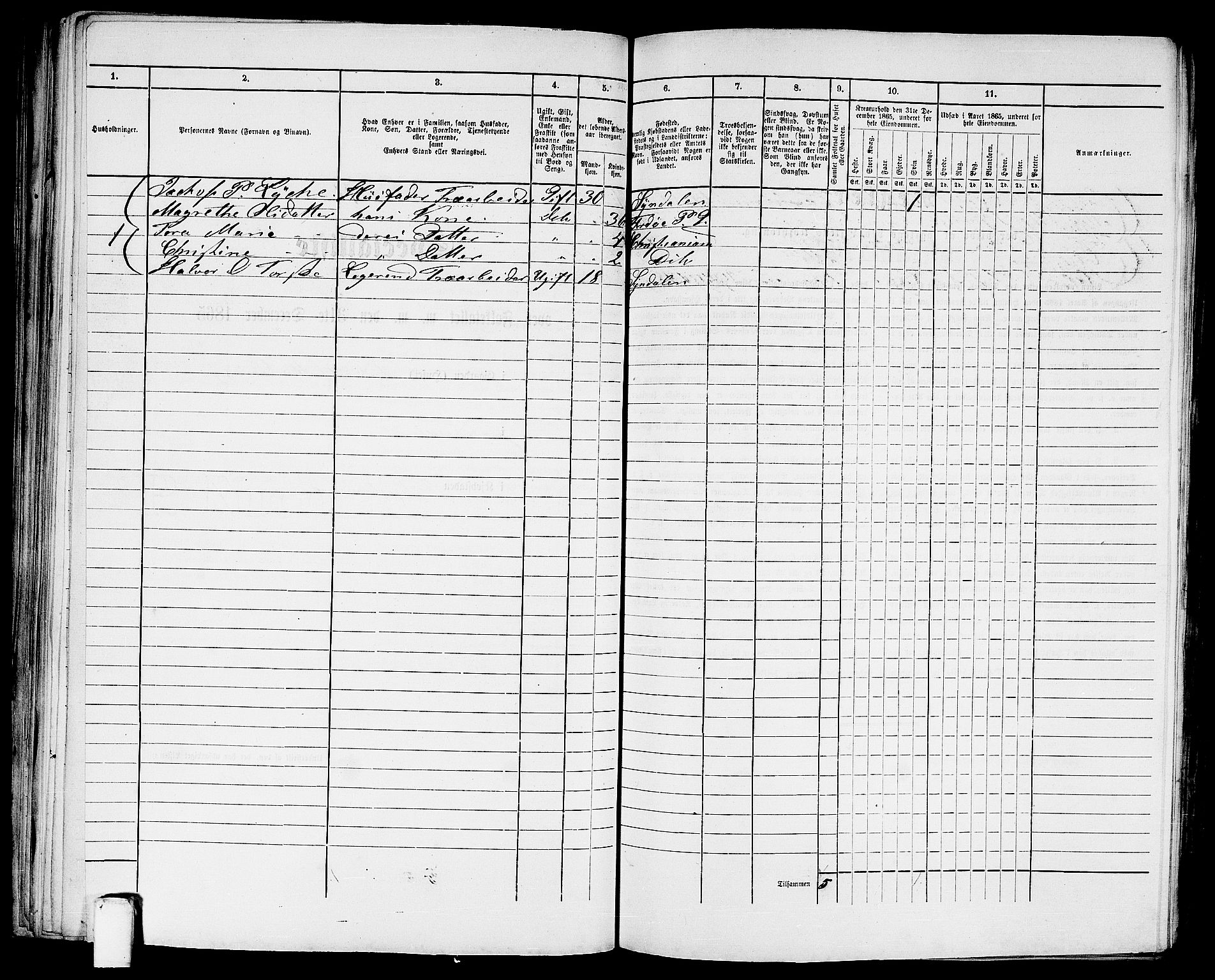 RA, Folketelling 1865 for 1503B Kristiansund prestegjeld, Kristiansund kjøpstad, 1865, s. 614