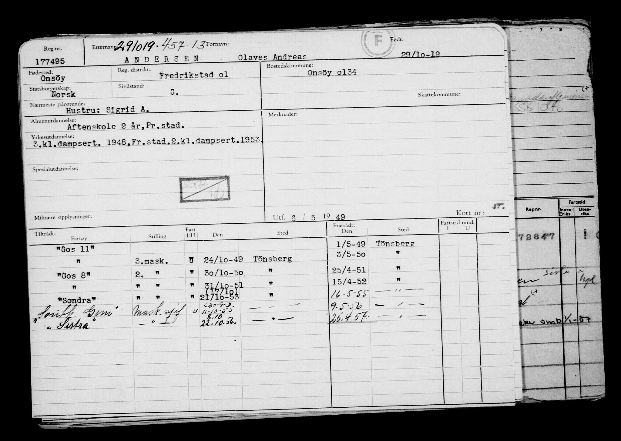 Direktoratet for sjømenn, RA/S-3545/G/Gb/L0173: Hovedkort, 1919, s. 196