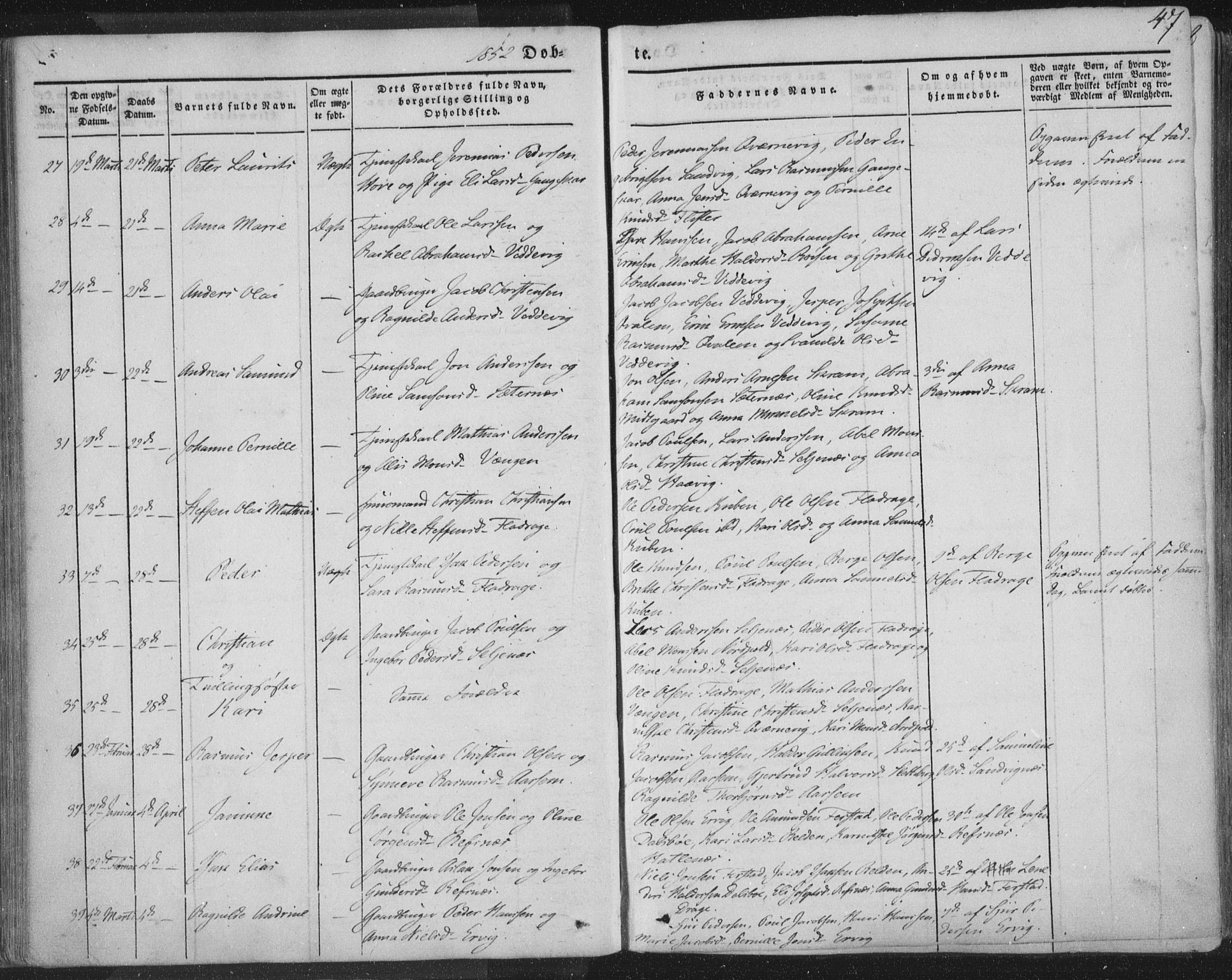 Selje sokneprestembete, AV/SAB-A-99938/H/Ha/Haa/Haaa: Ministerialbok nr. A 10, 1844-1858, s. 47