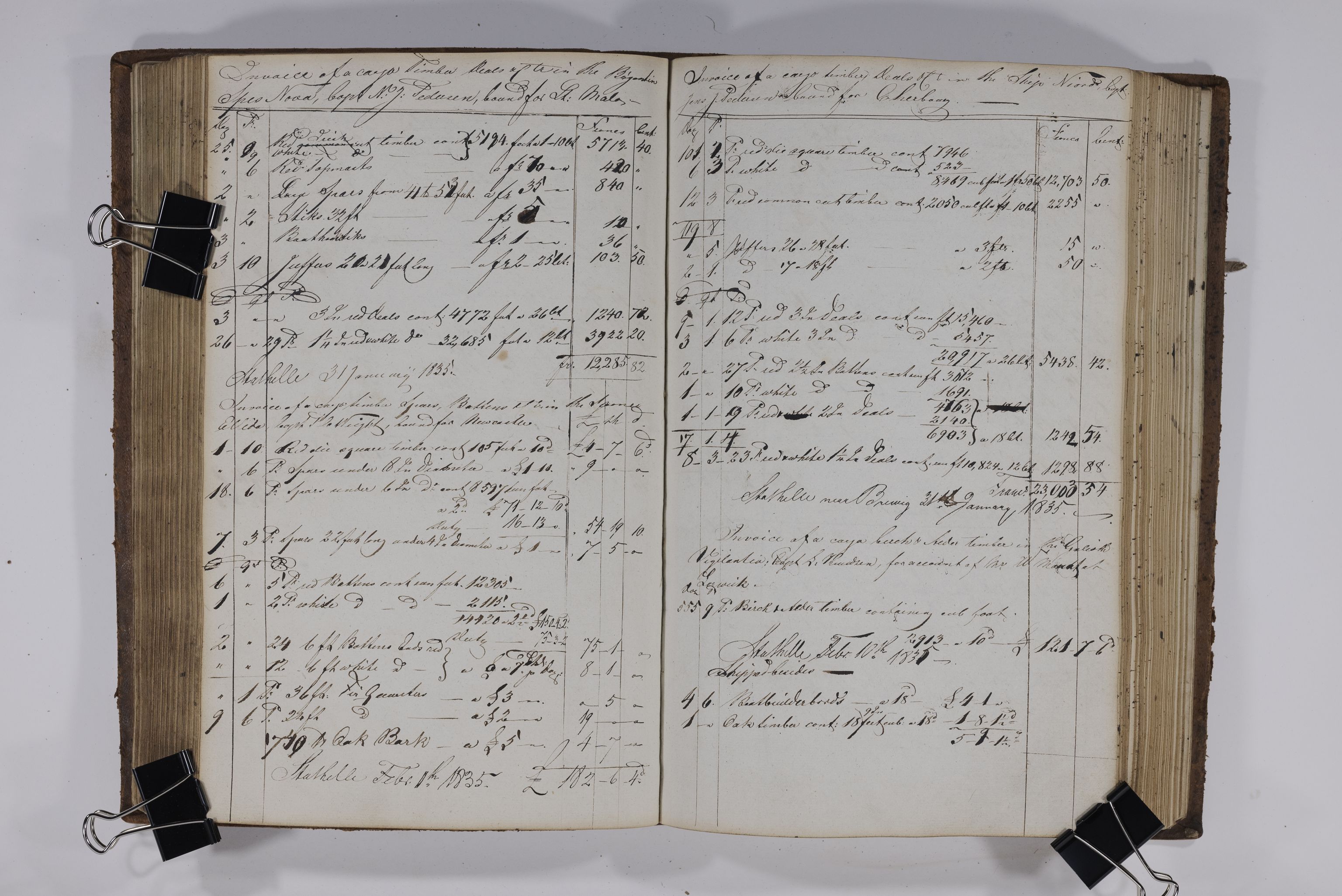 , Priscourant-tømmerpriser, 1834-38, 1834-1838, s. 167