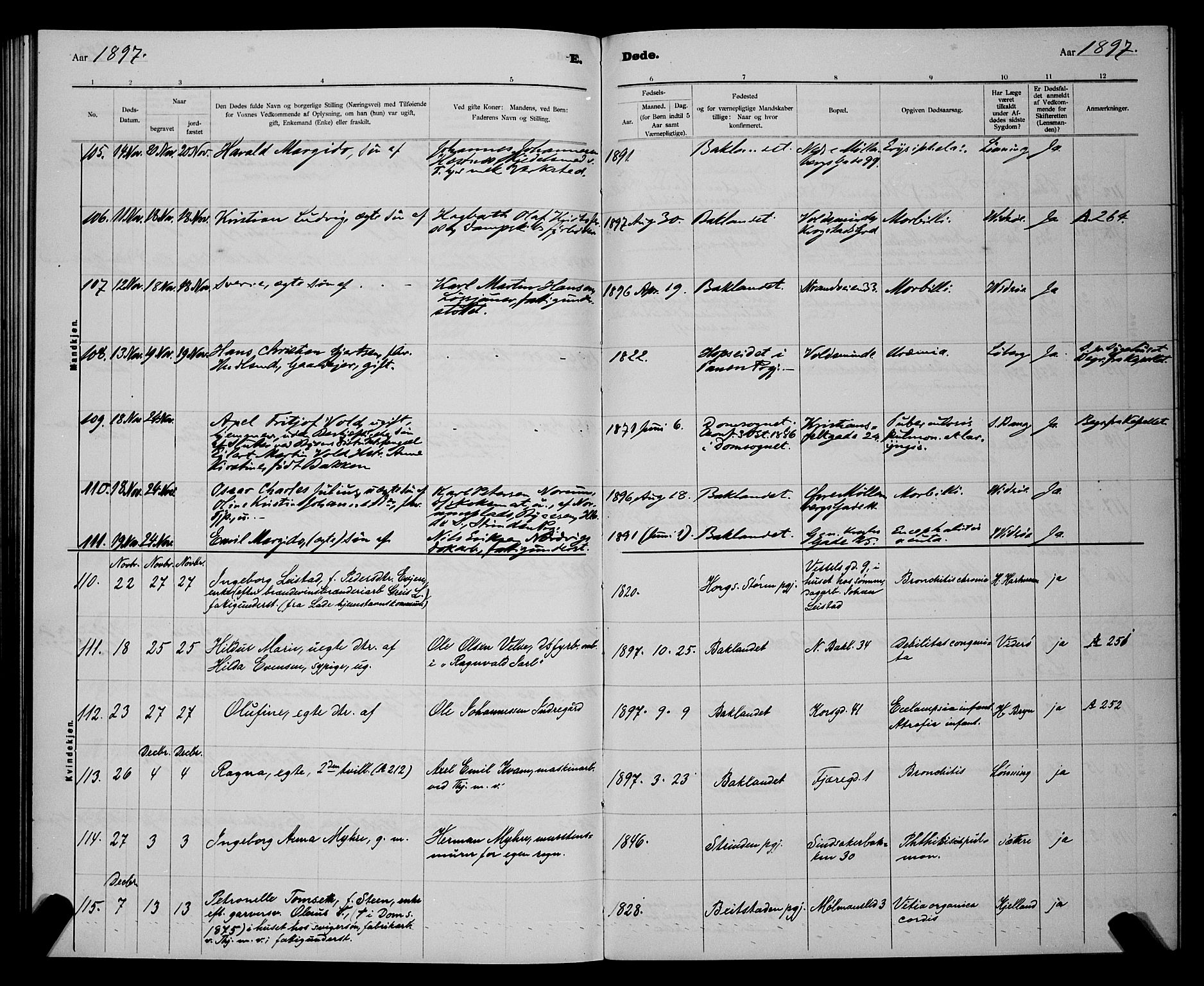 Ministerialprotokoller, klokkerbøker og fødselsregistre - Sør-Trøndelag, AV/SAT-A-1456/604/L0224: Klokkerbok nr. 604C07, 1894-1898