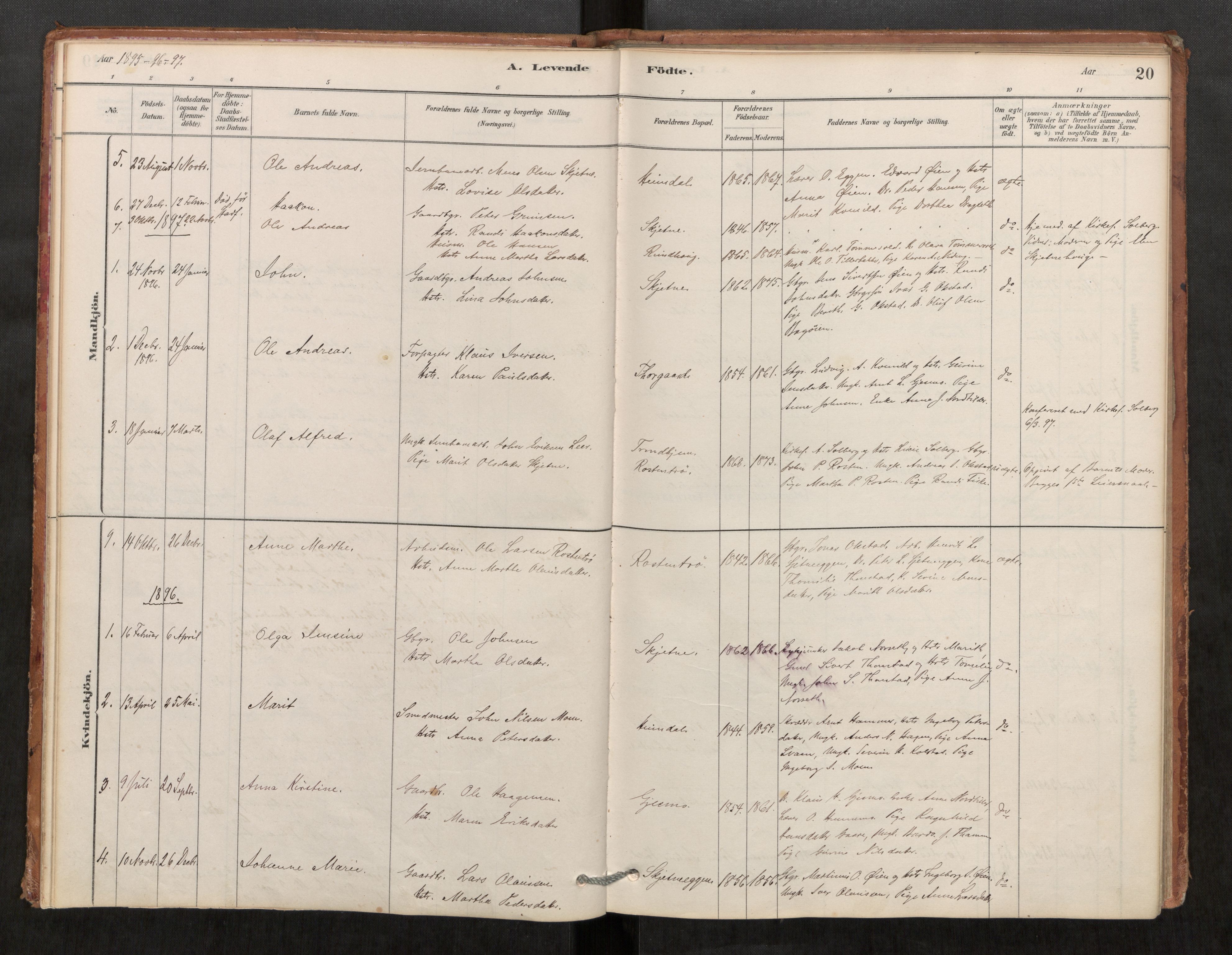 Klæbu sokneprestkontor, AV/SAT-A-1112: Ministerialbok nr. 1, 1880-1900, s. 20