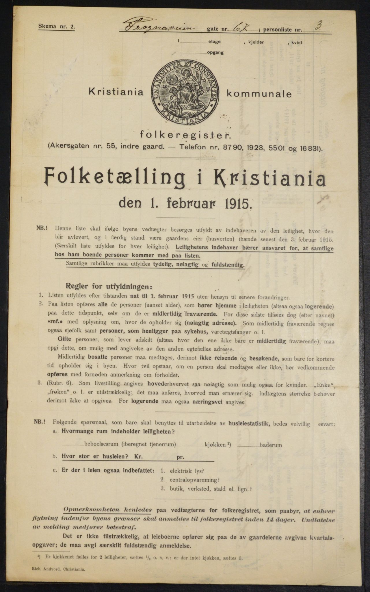 OBA, Kommunal folketelling 1.2.1915 for Kristiania, 1915, s. 27624