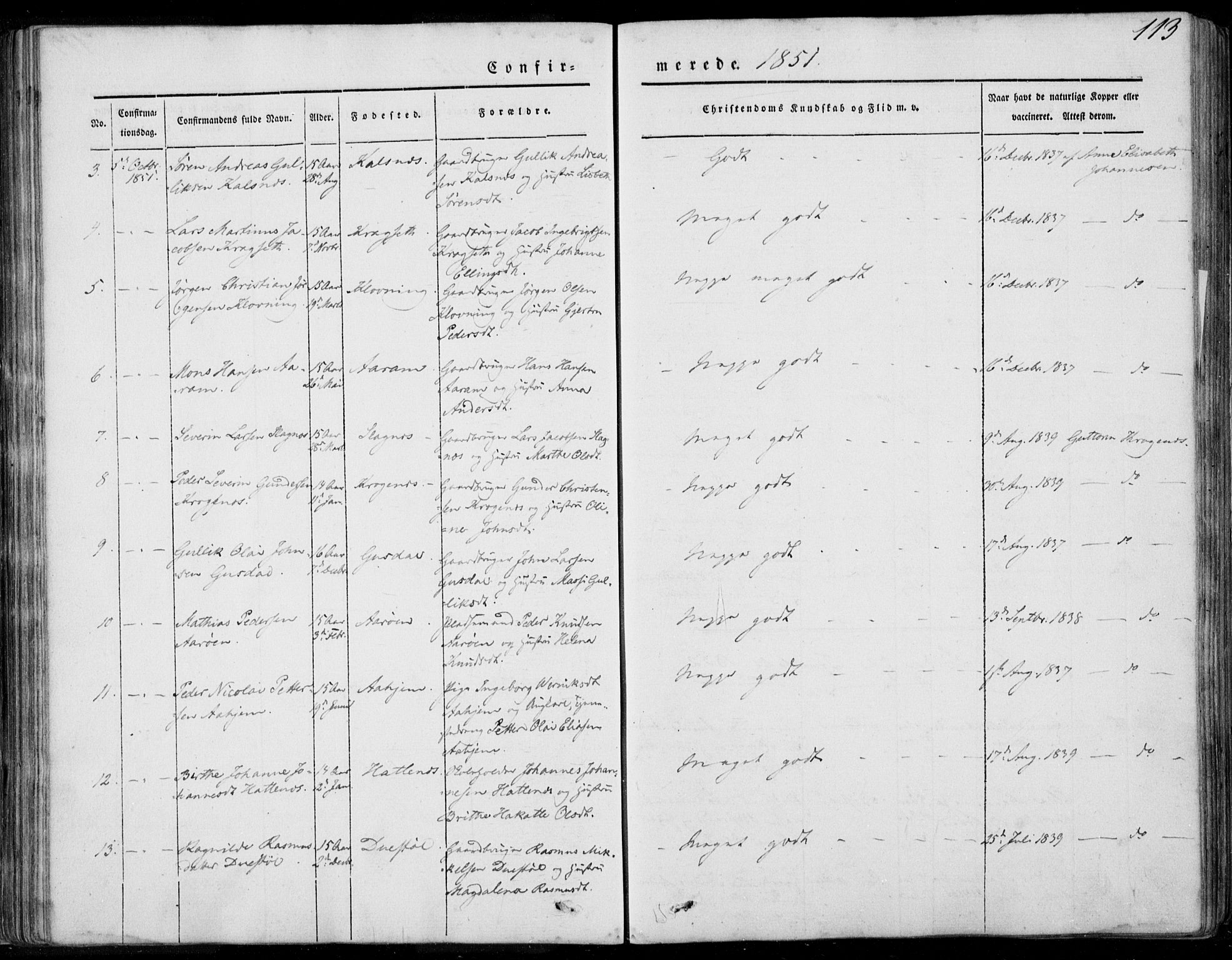 Ministerialprotokoller, klokkerbøker og fødselsregistre - Møre og Romsdal, AV/SAT-A-1454/501/L0006: Ministerialbok nr. 501A06, 1844-1868, s. 113