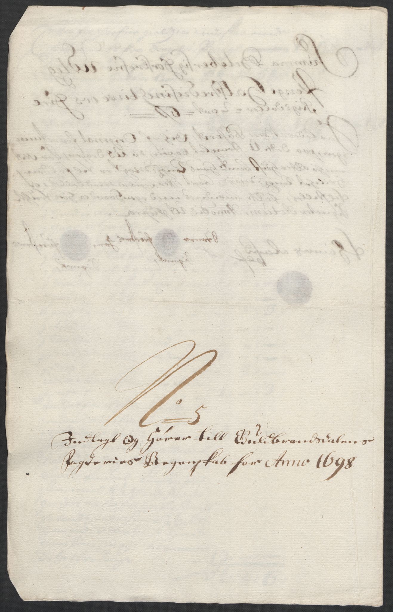 Rentekammeret inntil 1814, Reviderte regnskaper, Fogderegnskap, AV/RA-EA-4092/R17/L1171: Fogderegnskap Gudbrandsdal, 1698, s. 72