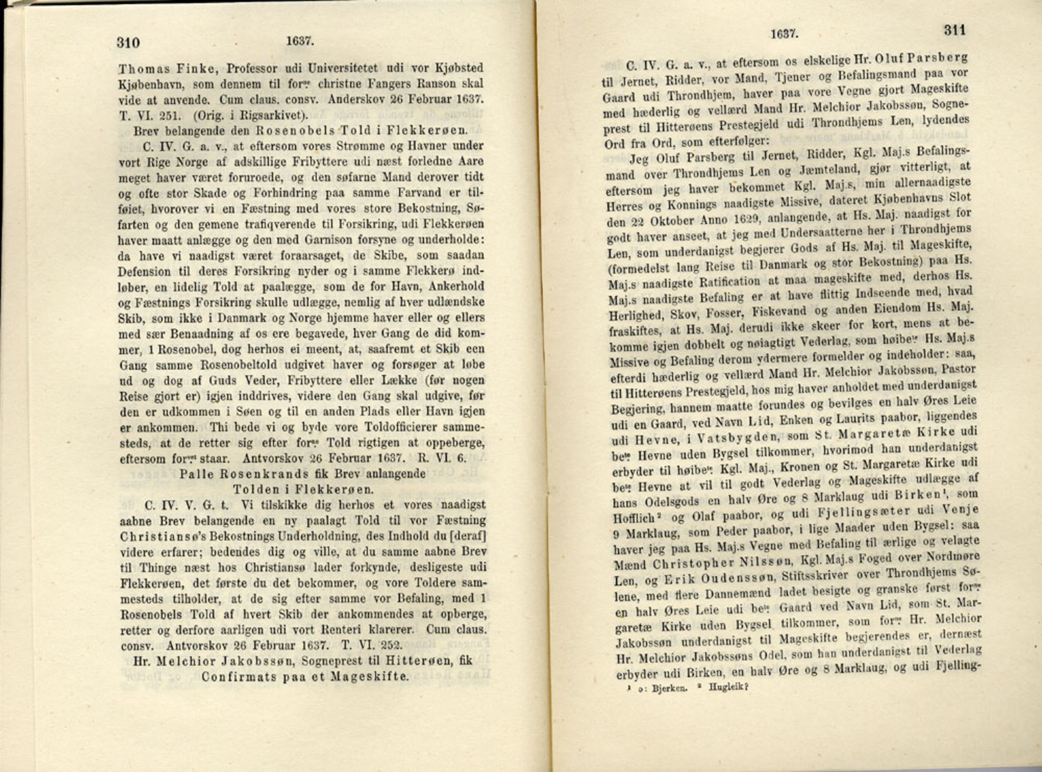 Publikasjoner utgitt av Det Norske Historiske Kildeskriftfond, PUBL/-/-/-: Norske Rigs-Registranter, bind 7, 1635-1640, s. 310-311