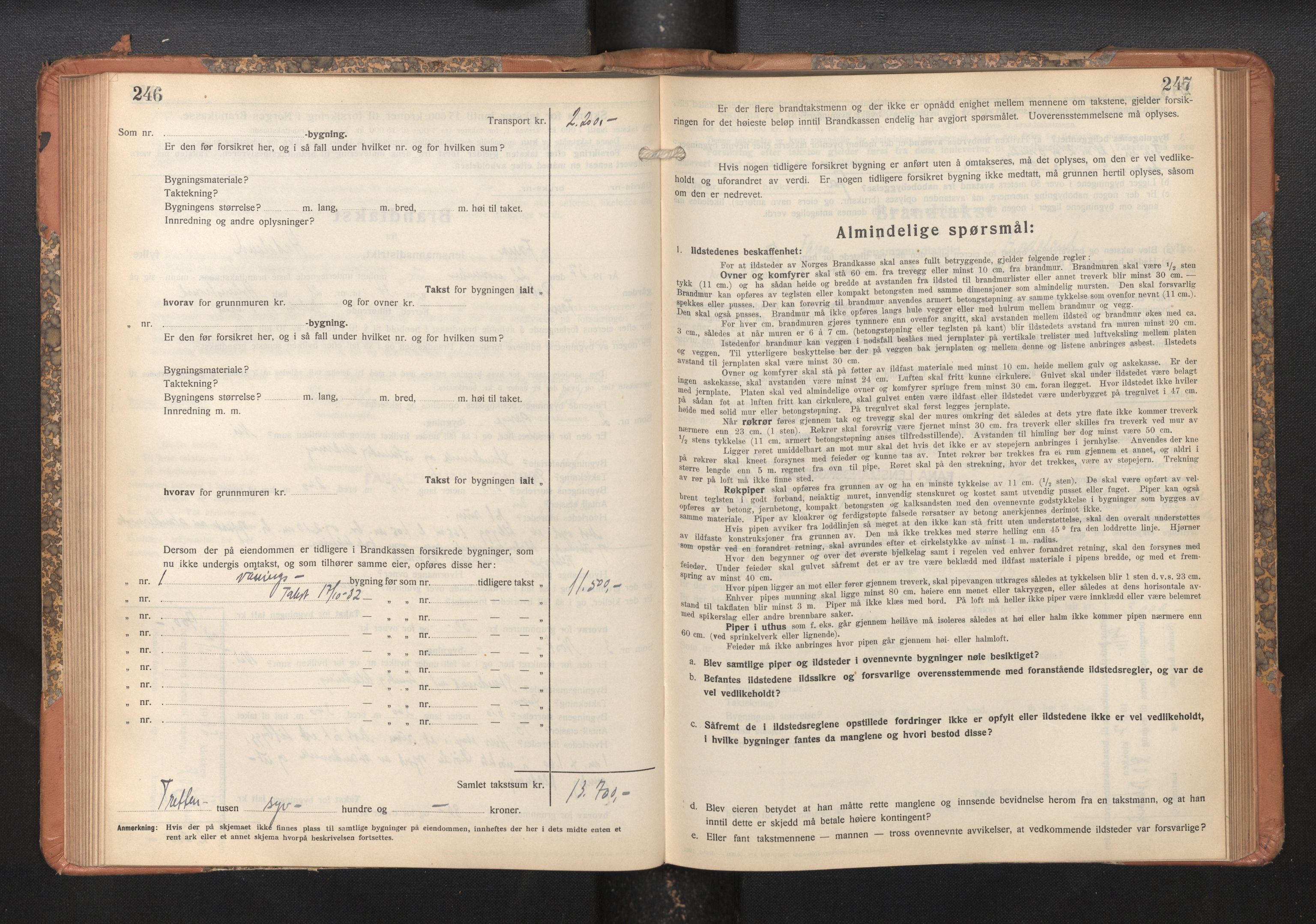Lensmannen i Fana, AV/SAB-A-31801/0012/L0024: Branntakstprotokoll skjematakst, 1935-1948, s. 246-247