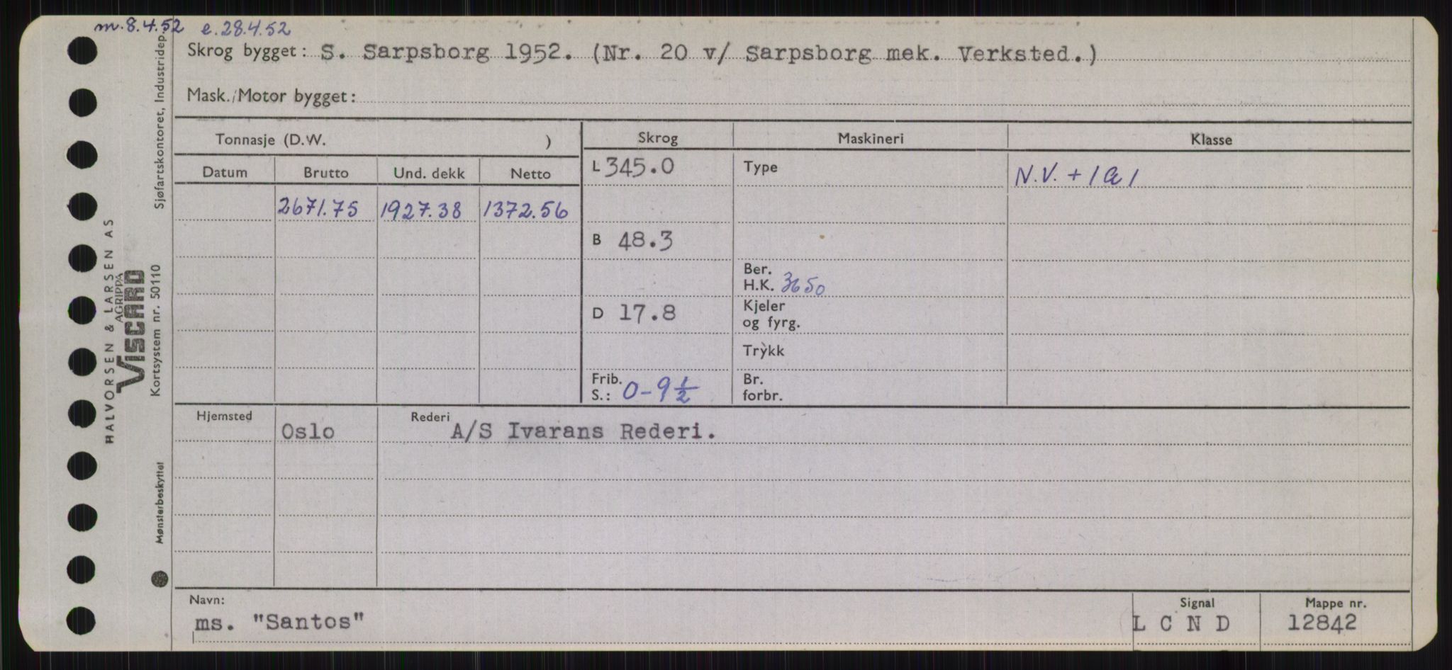 Sjøfartsdirektoratet med forløpere, Skipsmålingen, AV/RA-S-1627/H/Hb/L0004: Fartøy, O-S, s. 291