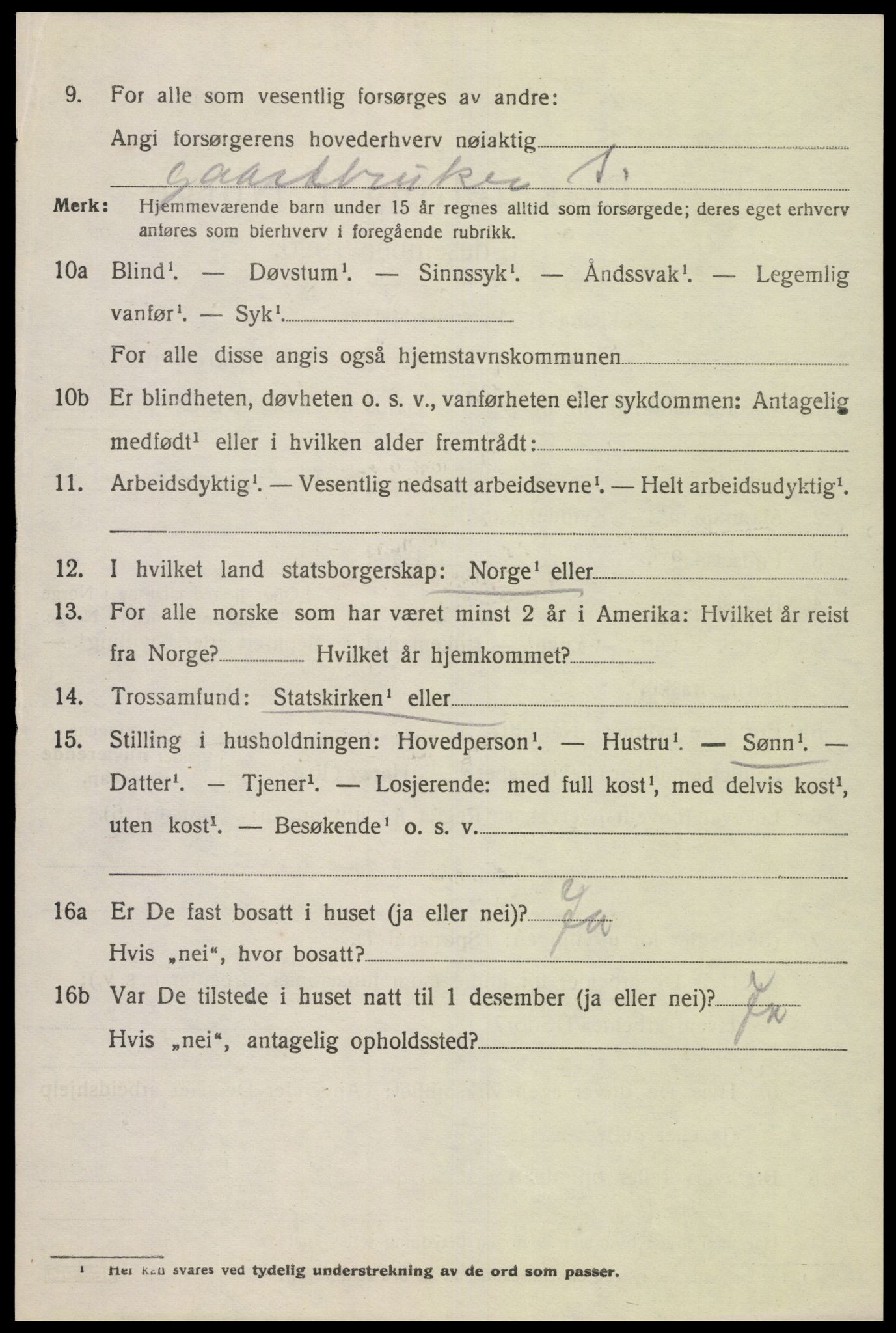 SAK, Folketelling 1920 for 1038 Feda herred, 1920, s. 2044