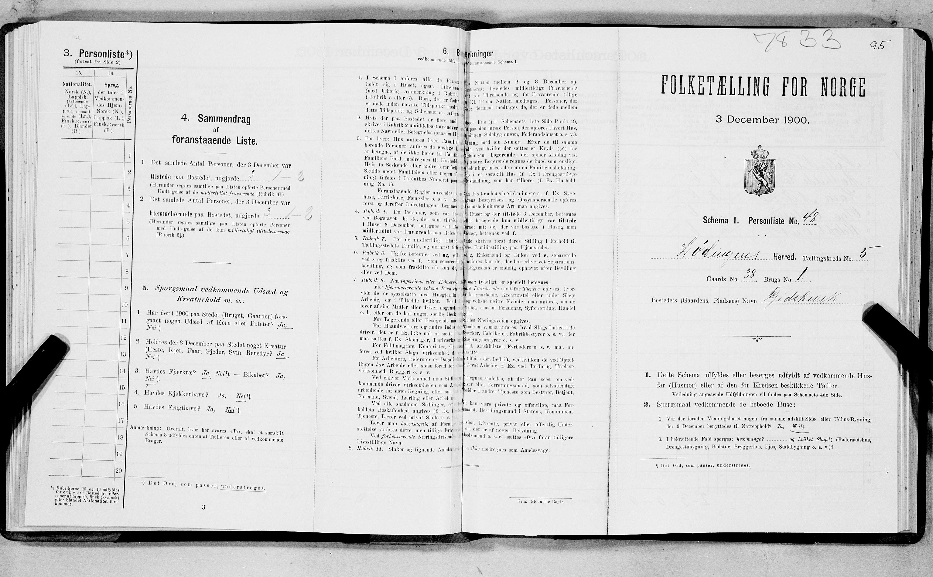 SAT, Folketelling 1900 for 1851 Lødingen herred, 1900, s. 573