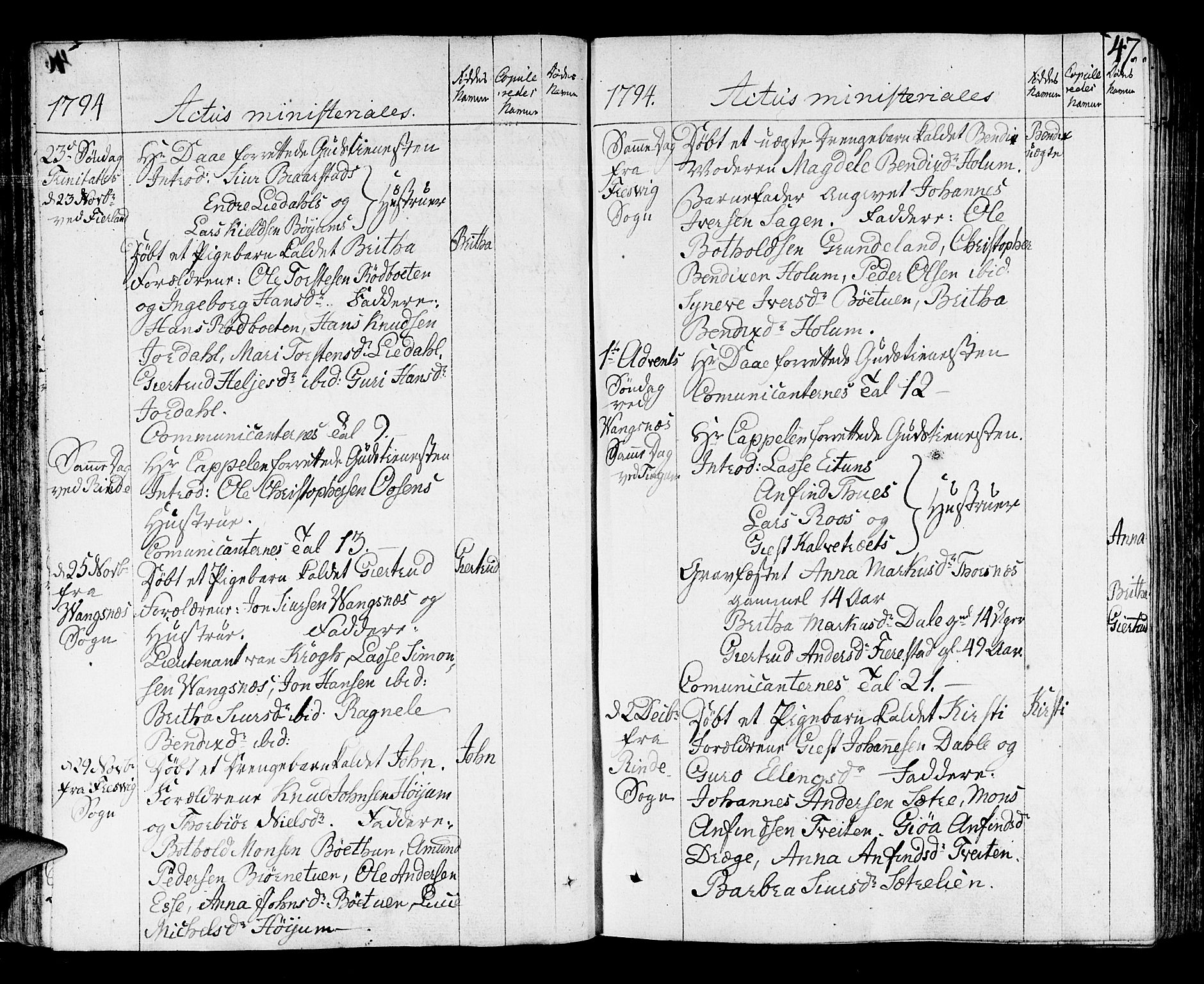 Leikanger sokneprestembete, AV/SAB-A-81001/H/Haa/Haaa/L0005: Ministerialbok nr. A 5, 1792-1809, s. 47
