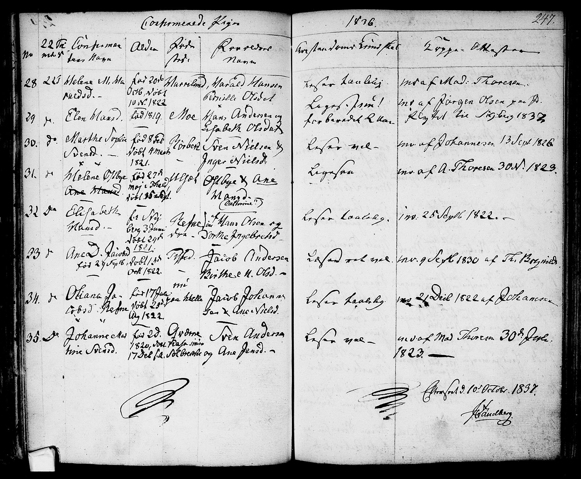 Berg prestekontor Kirkebøker, AV/SAO-A-10902/F/Fa/L0003: Ministerialbok nr. I 3, 1832-1842, s. 247