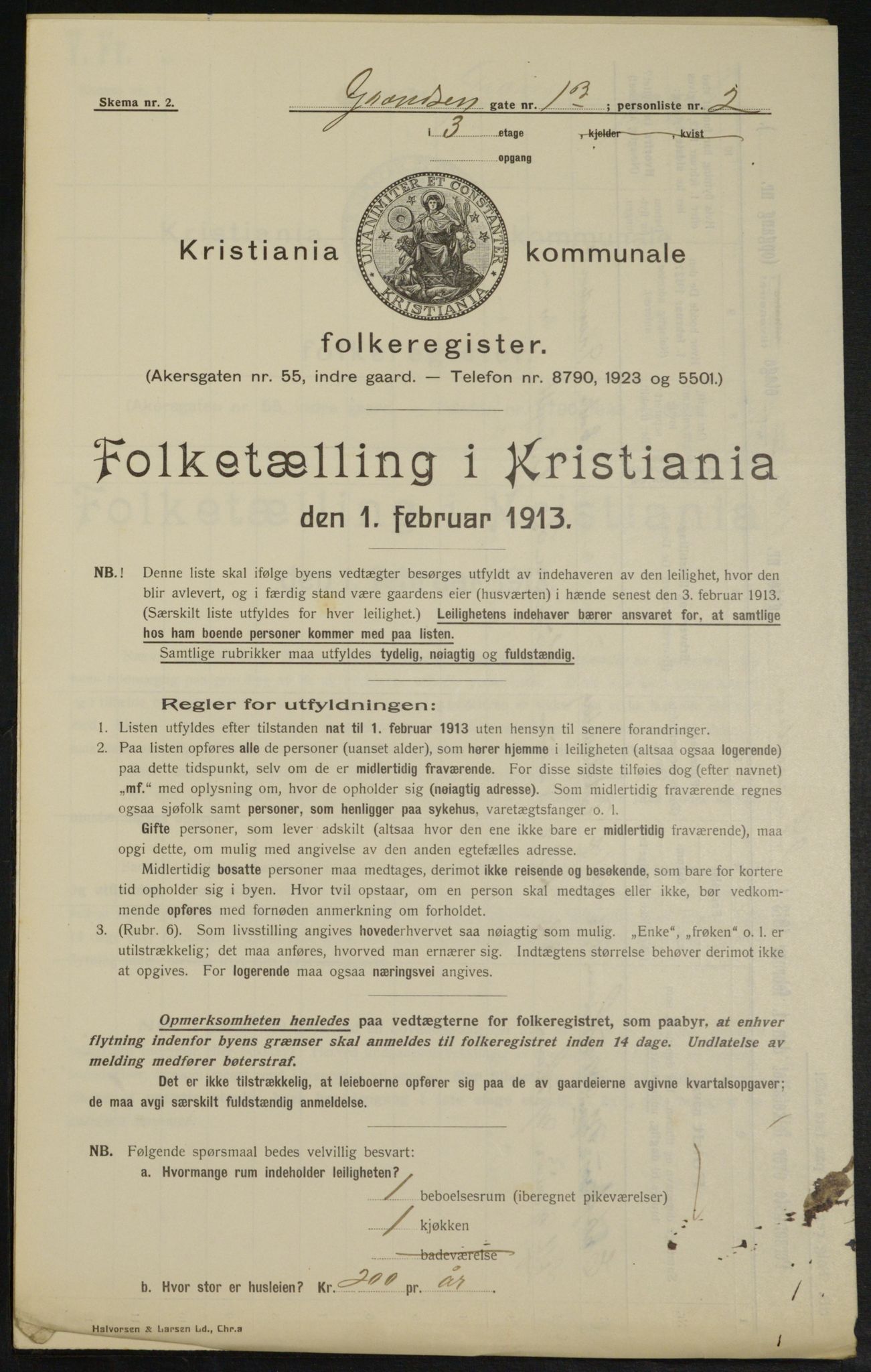 OBA, Kommunal folketelling 1.2.1913 for Kristiania, 1913, s. 29791