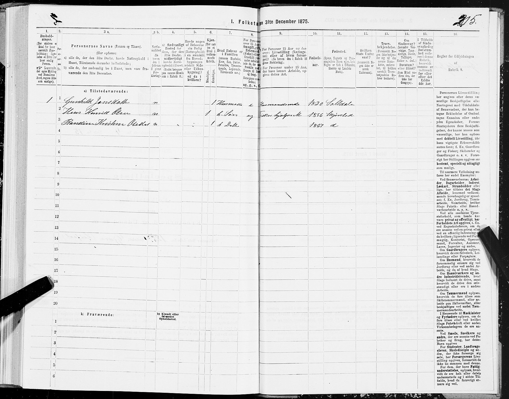 SAT, Folketelling 1875 for 1842P Skjerstad prestegjeld, 1875, s. 2215