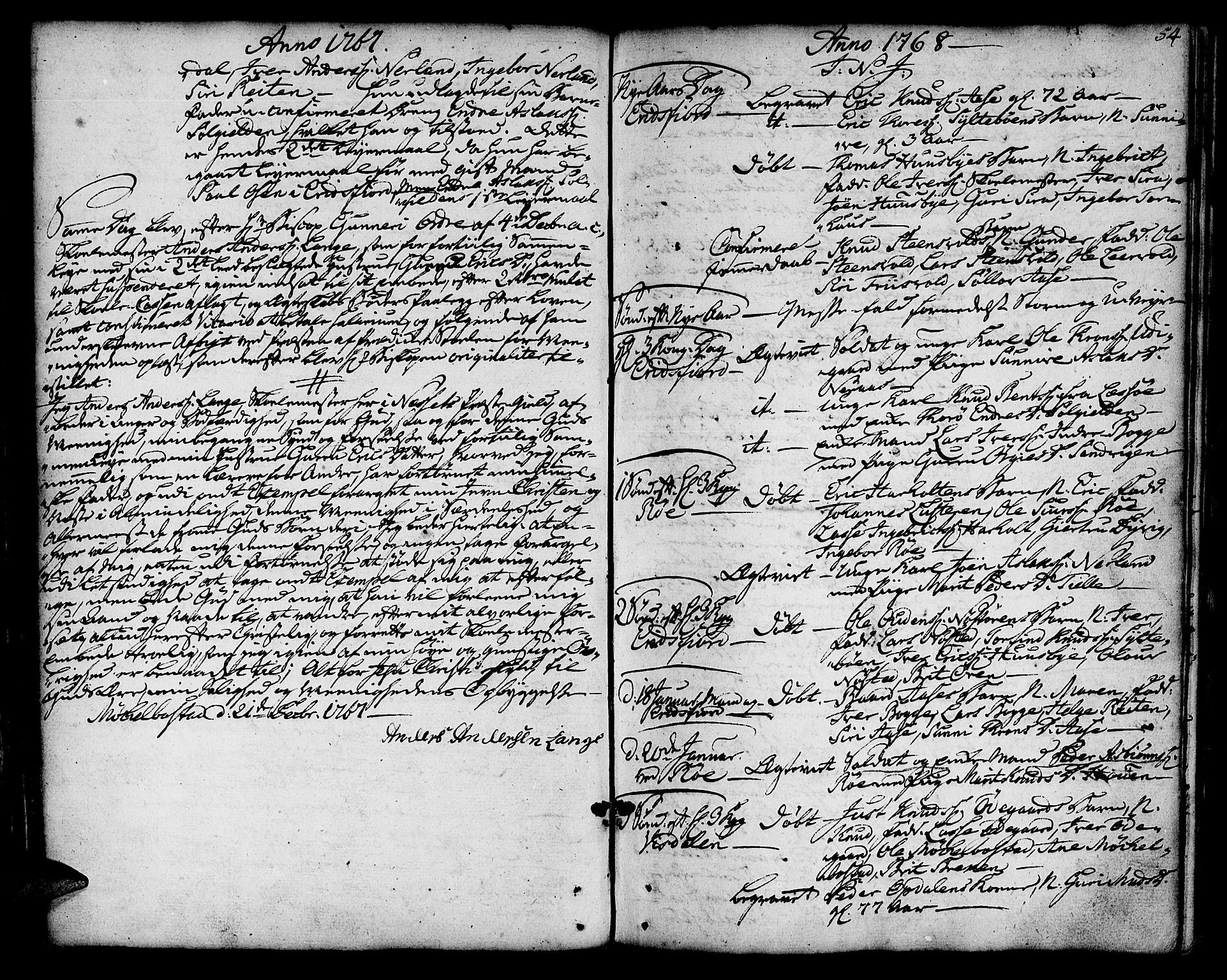 Ministerialprotokoller, klokkerbøker og fødselsregistre - Møre og Romsdal, AV/SAT-A-1454/551/L0621: Ministerialbok nr. 551A01, 1757-1803, s. 54