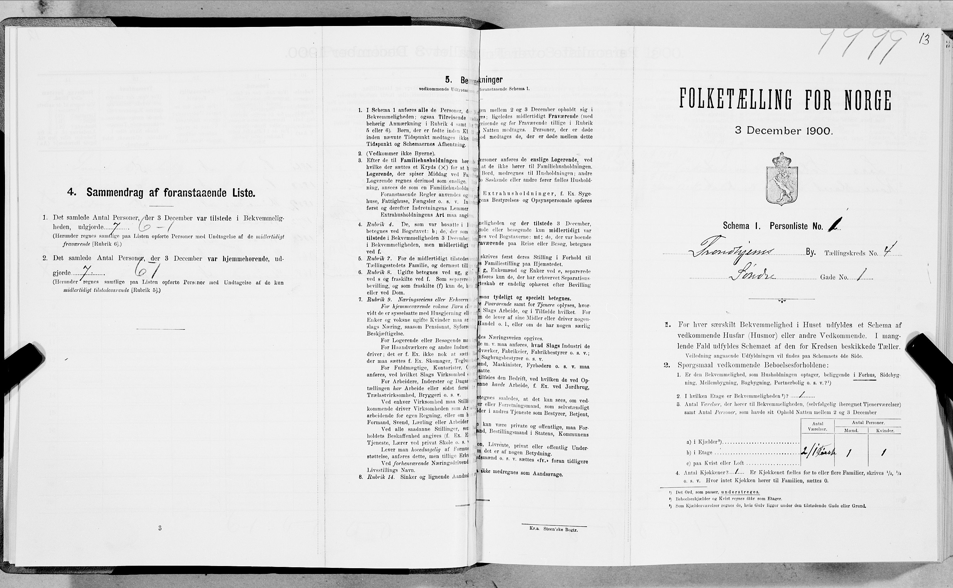 SAT, Folketelling 1900 for 1601 Trondheim kjøpstad, 1900, s. 592