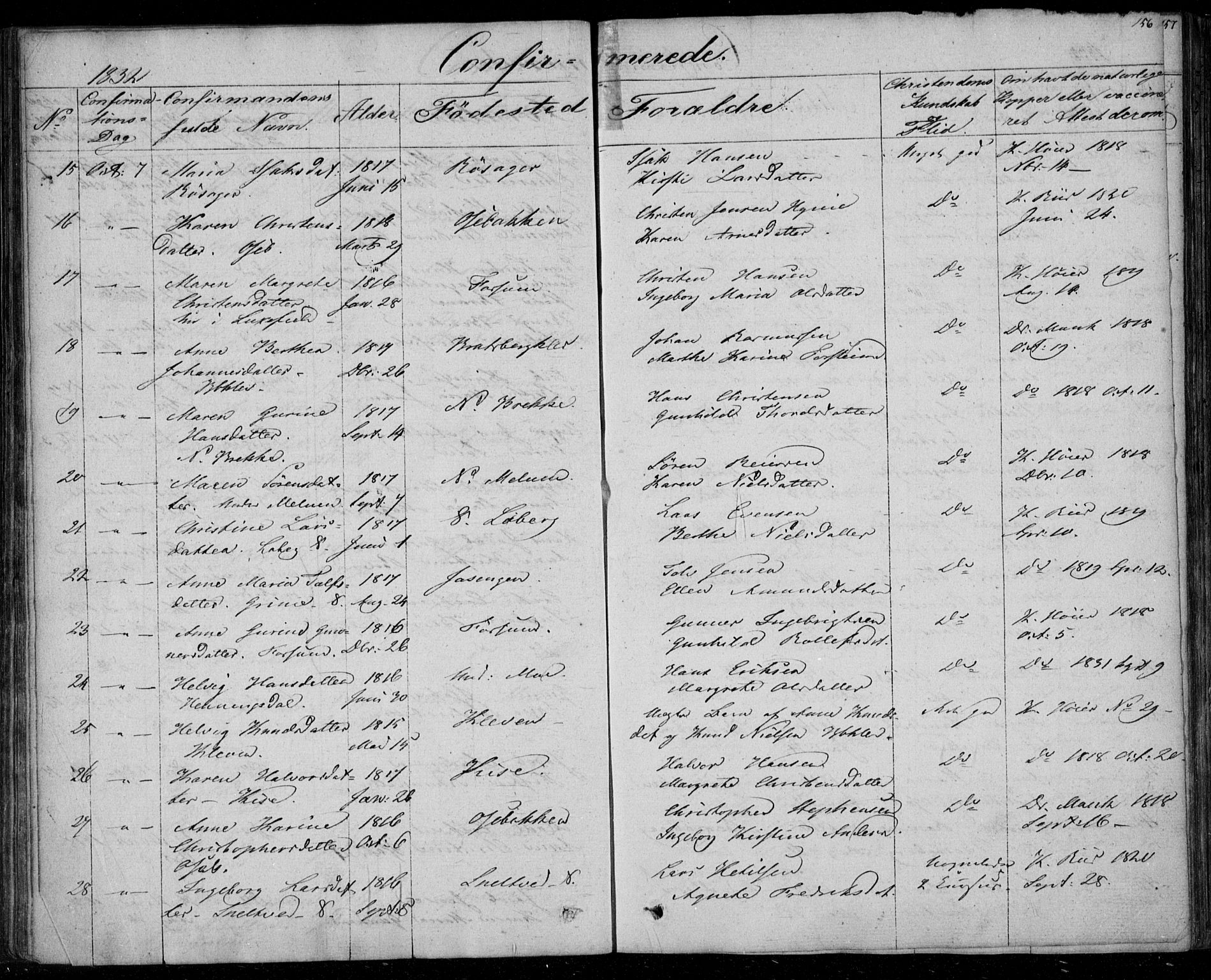 Gjerpen kirkebøker, SAKO/A-265/F/Fa/L0006: Ministerialbok nr. I 6, 1829-1834, s. 156