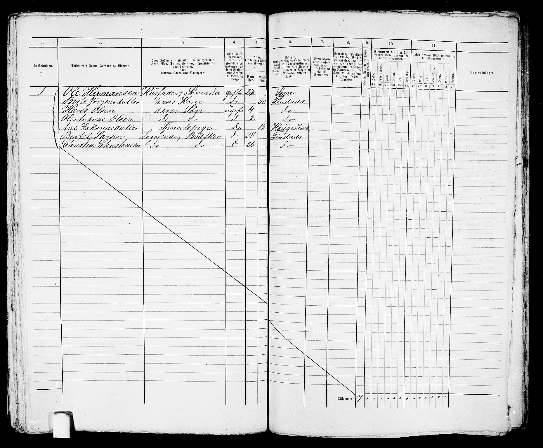 RA, Folketelling 1865 for 1106B Torvastad prestegjeld, Haugesund ladested, 1865, s. 488