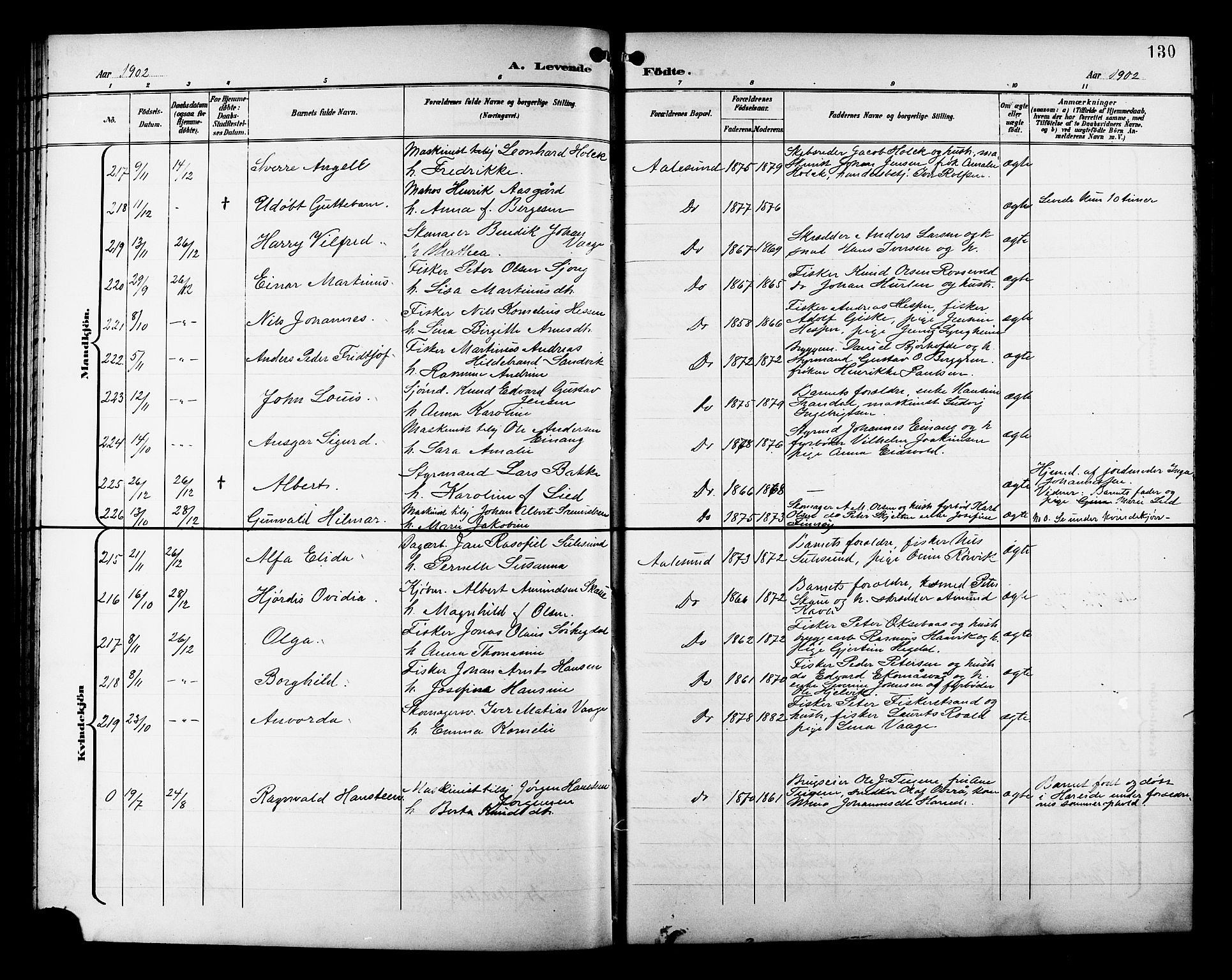 Ministerialprotokoller, klokkerbøker og fødselsregistre - Møre og Romsdal, AV/SAT-A-1454/529/L0468: Klokkerbok nr. 529C05, 1897-1908, s. 130