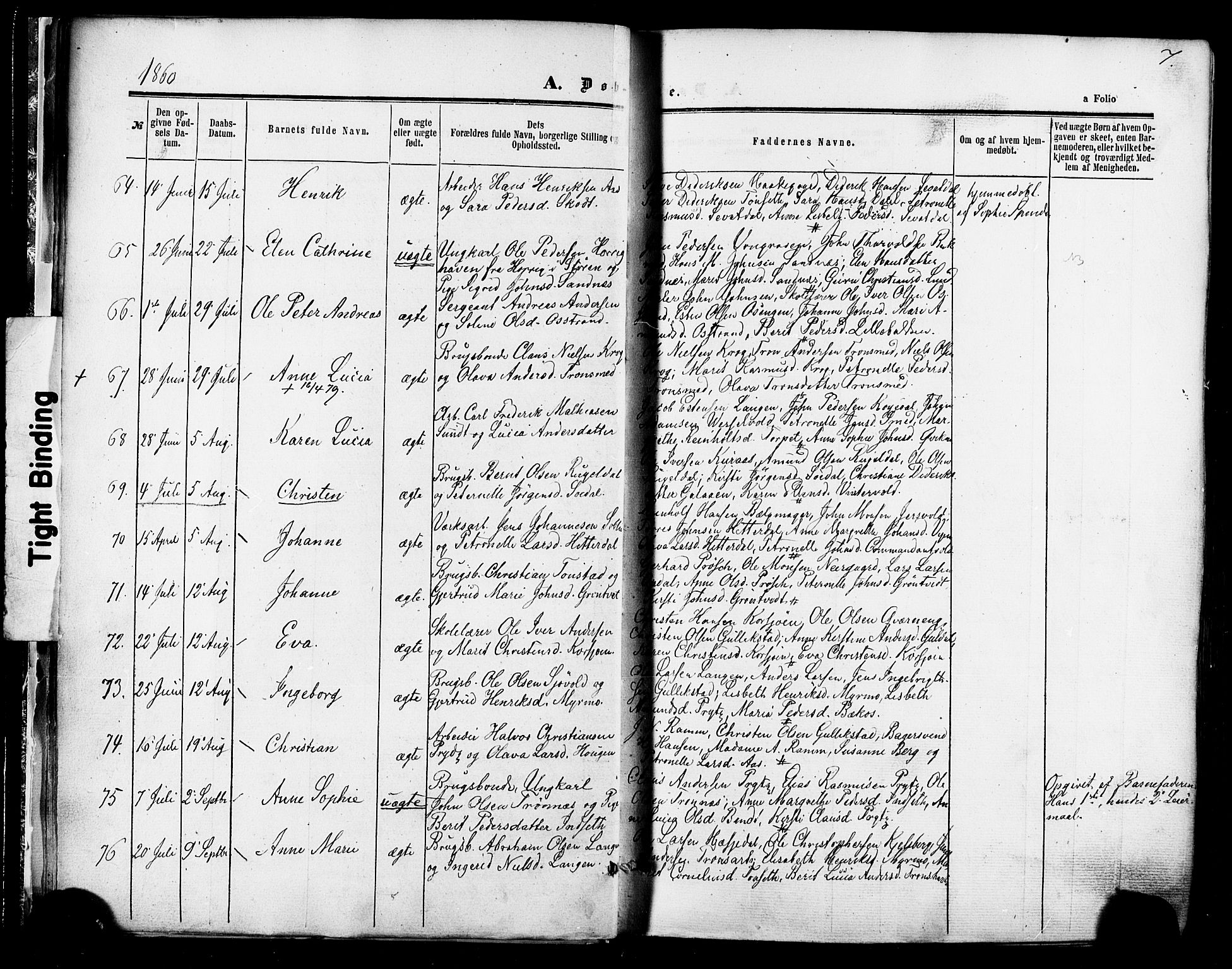 Ministerialprotokoller, klokkerbøker og fødselsregistre - Sør-Trøndelag, AV/SAT-A-1456/681/L0932: Ministerialbok nr. 681A10, 1860-1878, s. 7