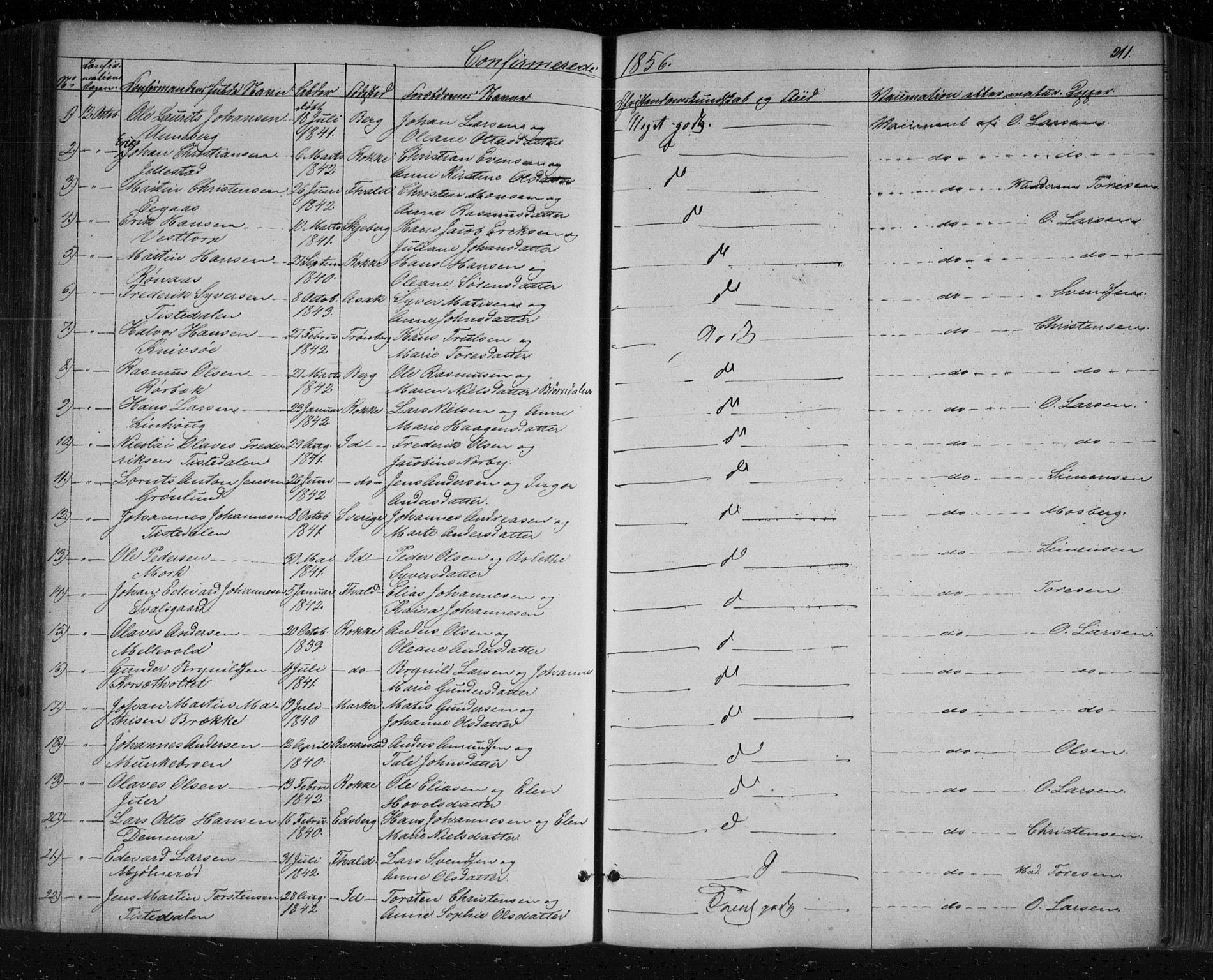 Berg prestekontor Kirkebøker, SAO/A-10902/F/Fa/L0004: Ministerialbok nr. I 4, 1843-1860, s. 211