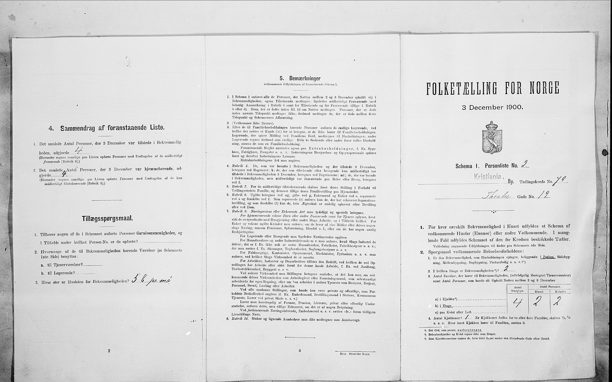 SAO, Folketelling 1900 for 0301 Kristiania kjøpstad, 1900, s. 96619