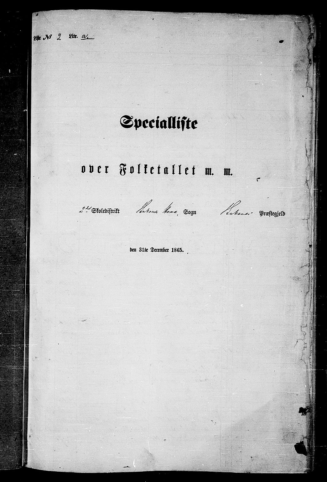 RA, Folketelling 1865 for 1860P Buksnes prestegjeld, 1865, s. 30