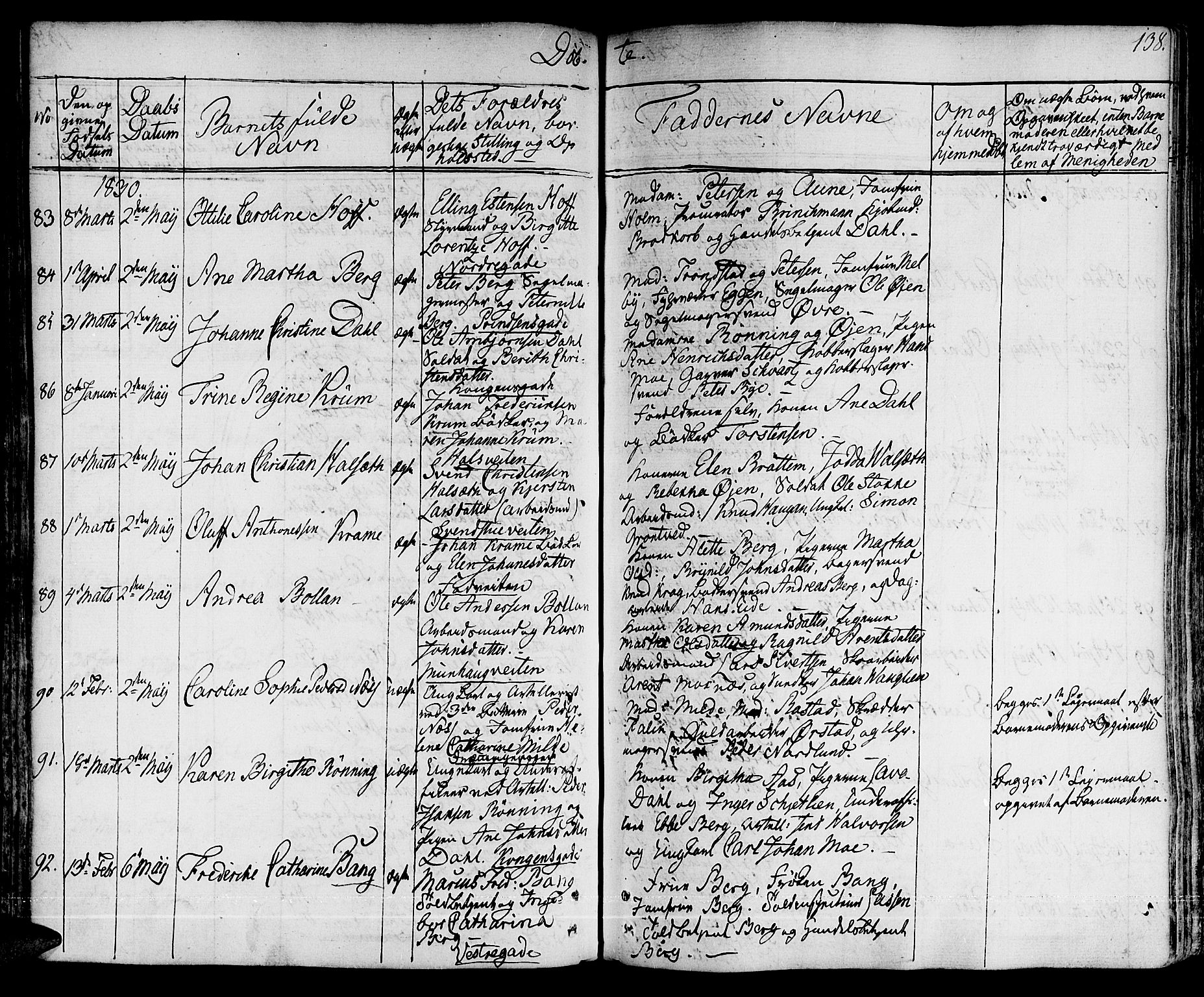 Ministerialprotokoller, klokkerbøker og fødselsregistre - Sør-Trøndelag, SAT/A-1456/601/L0045: Ministerialbok nr. 601A13, 1821-1831, s. 138