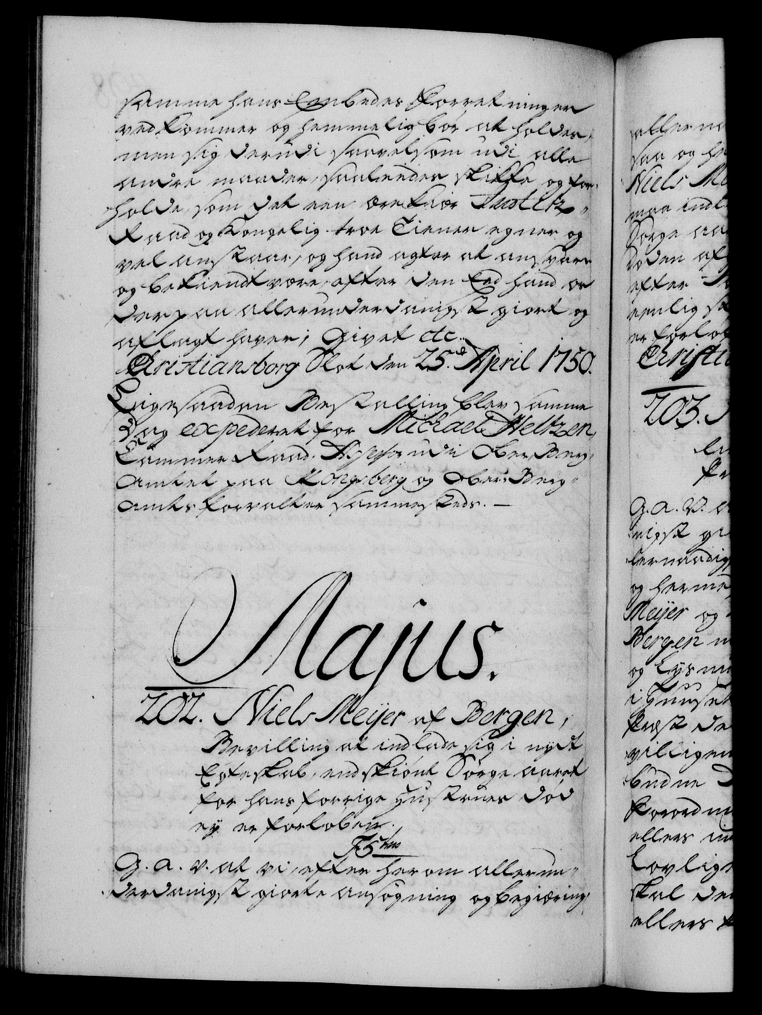 Danske Kanselli 1572-1799, RA/EA-3023/F/Fc/Fca/Fcaa/L0036: Norske registre, 1749-1750, s. 498b