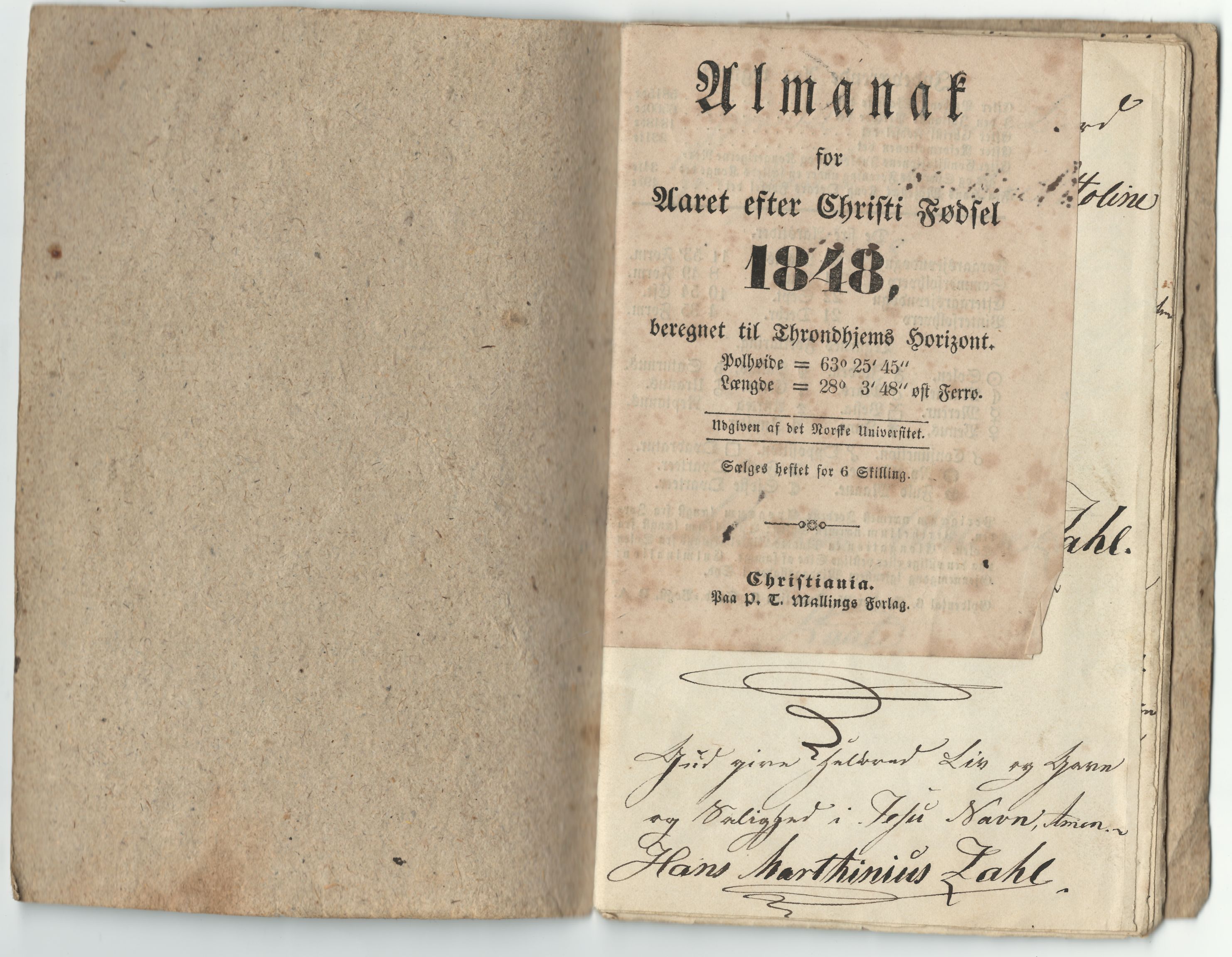 Nordvika gamle handelssted, HEMUD/001/A/L0003: Journal ført om bord i jekten Alberthine Ottoline, 1848
