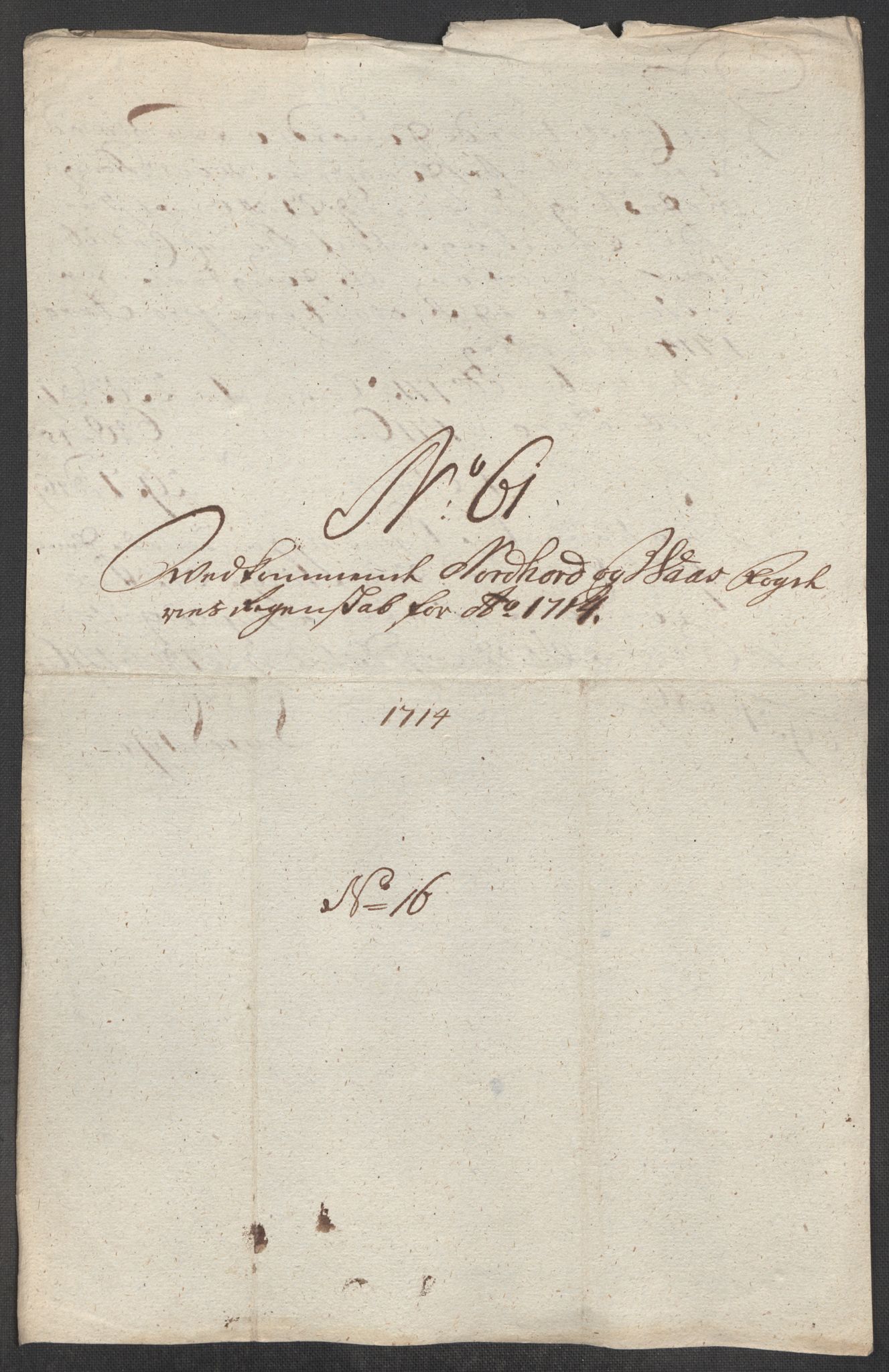 Rentekammeret inntil 1814, Reviderte regnskaper, Fogderegnskap, AV/RA-EA-4092/R51/L3197: Fogderegnskap Nordhordland og Voss, 1714, s. 397