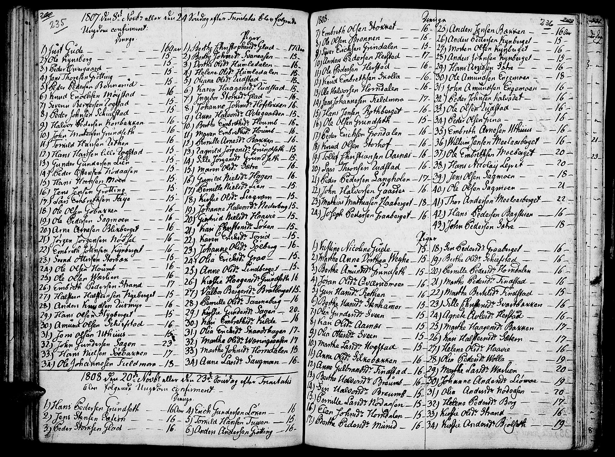 Elverum prestekontor, AV/SAH-PREST-044/H/Ha/Haa/L0006: Ministerialbok nr. 6, 1794-1814, s. 235-236